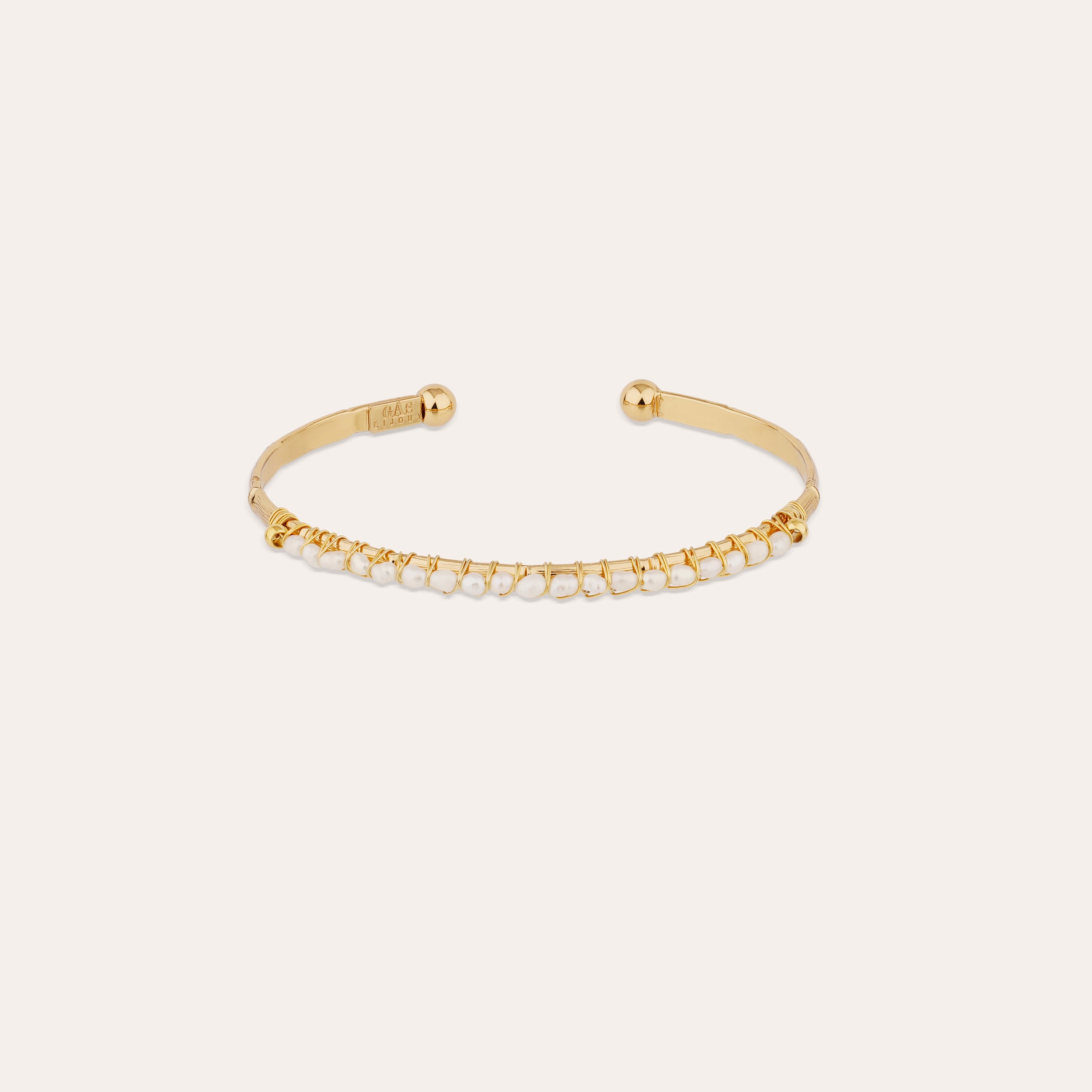 gas-bijoux-bracelet-lyre-jonc-petit-mod-le-dor-nacre-blanche image 1