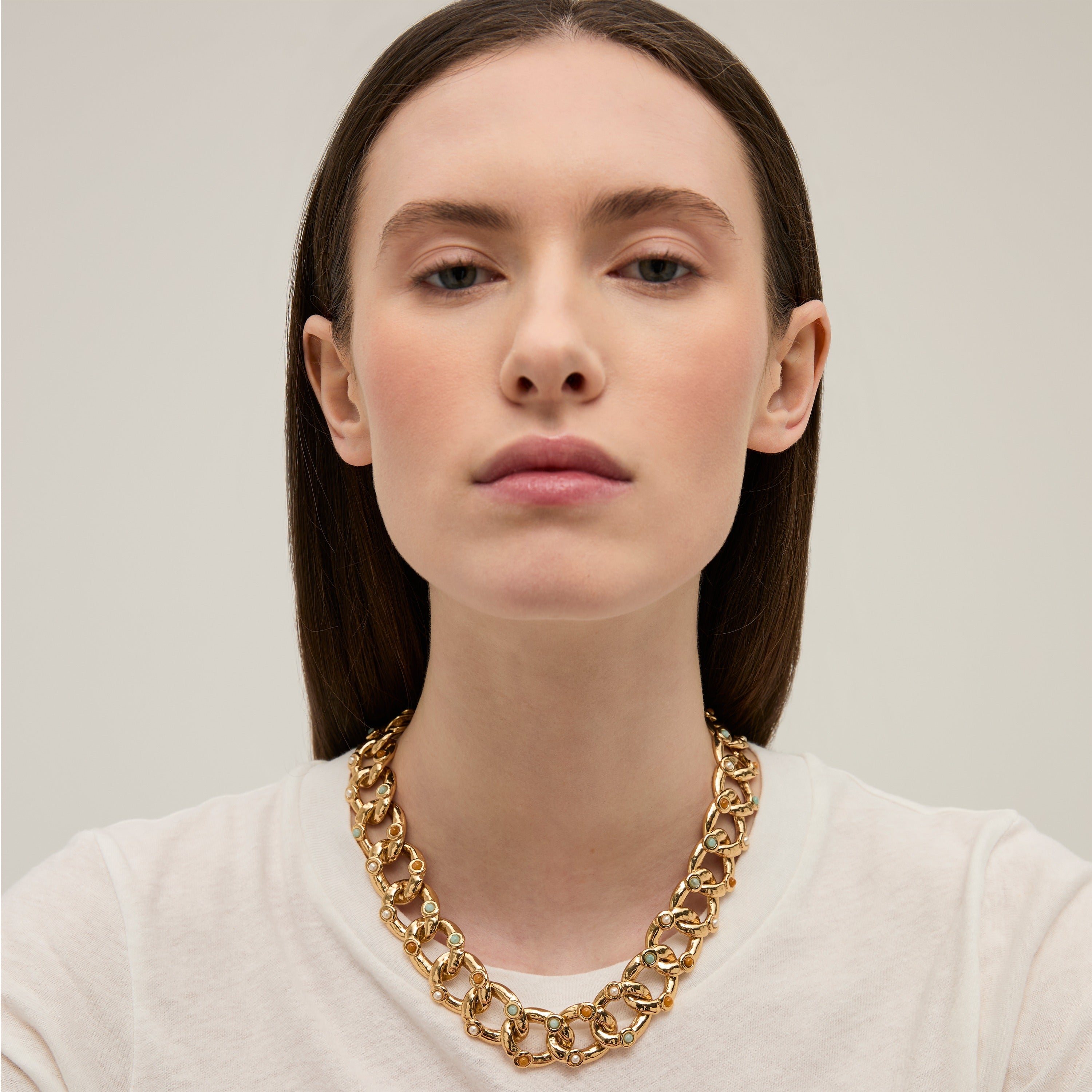 gas-bijoux-collier-mitsi-petit-mod-le-laiton-dor-l-or-fin-amazonite-maille-gourm image 2