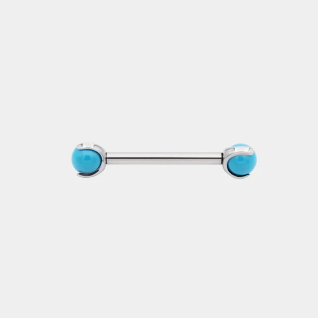 obsidian-piercing-barre-griff-e-turquoise-barbell-titane-vissage-interne-pierre- image 1