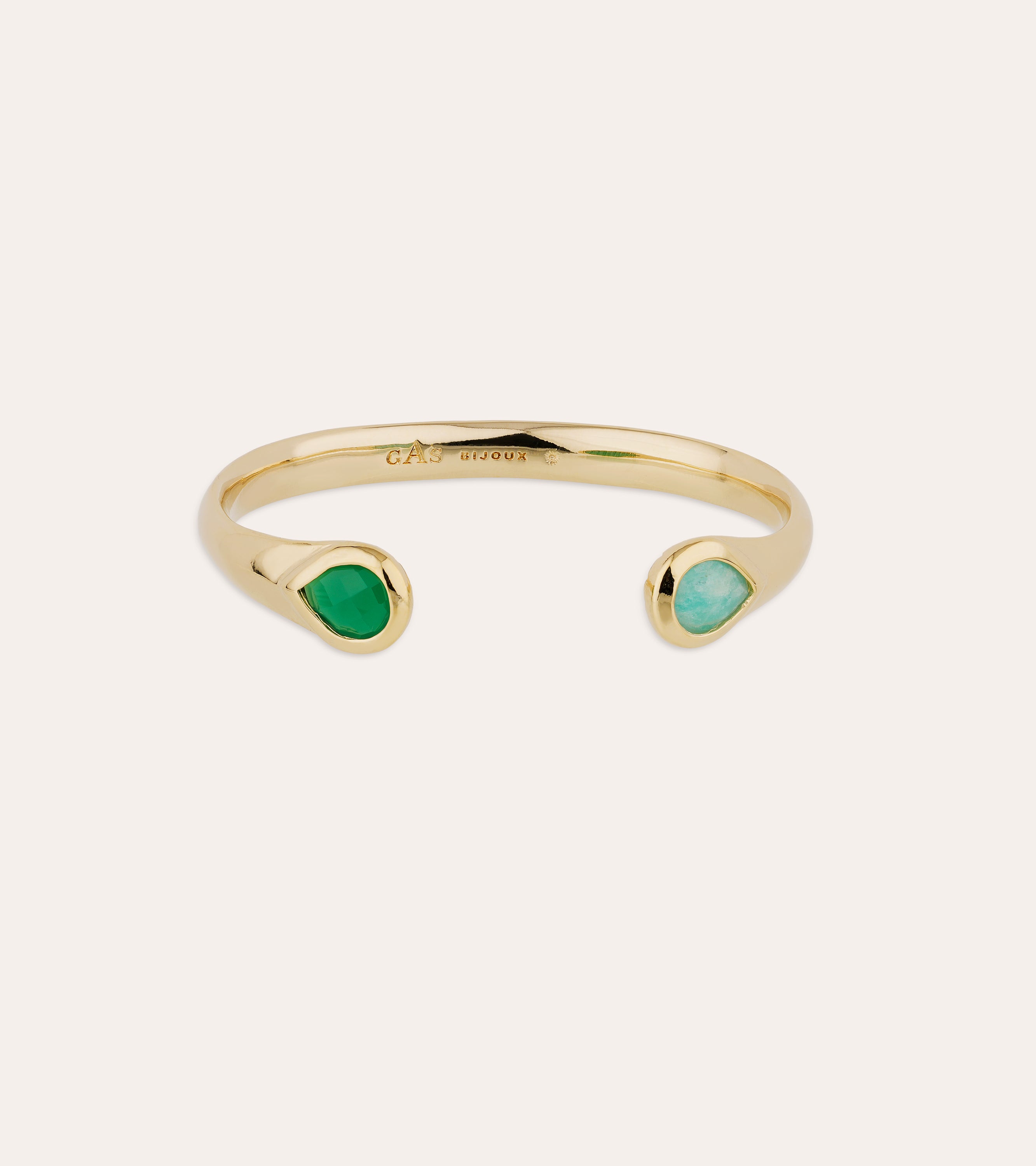 gas-bijoux-bracelet-saint-germain-dor-l-or-fin-jonc-amazonite-taille-ajustable image 1