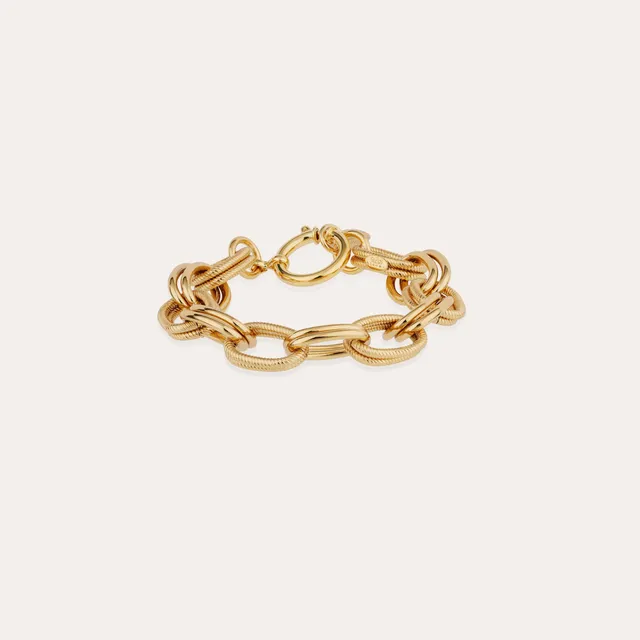 gas-bijoux-bracelet-bell-dor-l-or-fin-cha-ne-anneaux-21-cm image 1