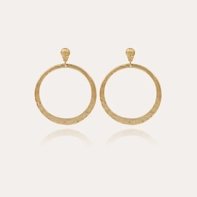 Gas Bijoux Boucles d'oreilles Mimi petit modèle dorées martelées à la main
