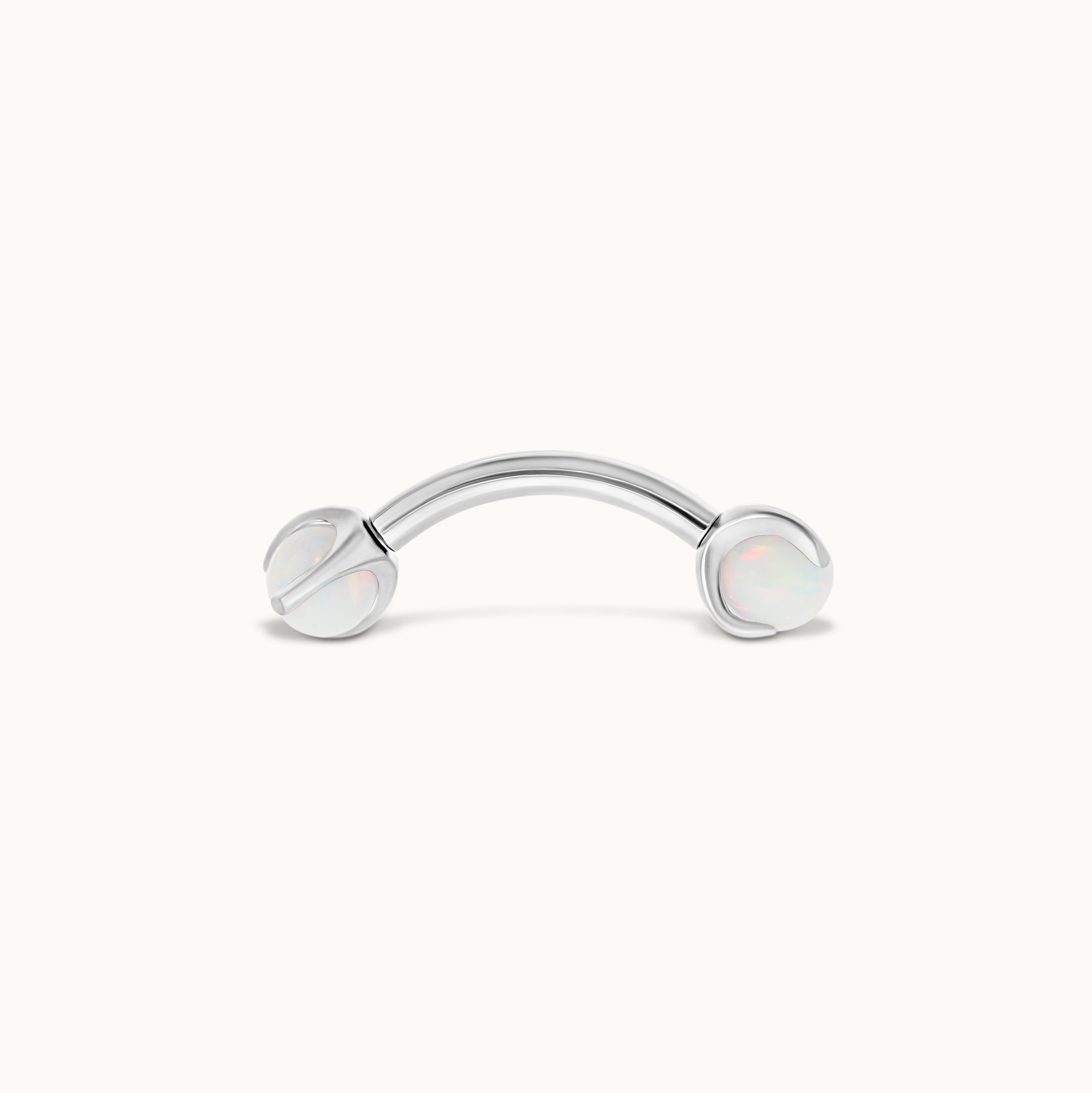 obsidian-piercing-barre-courb-e-opale-blanche-piercing-rook-en-titane image 3