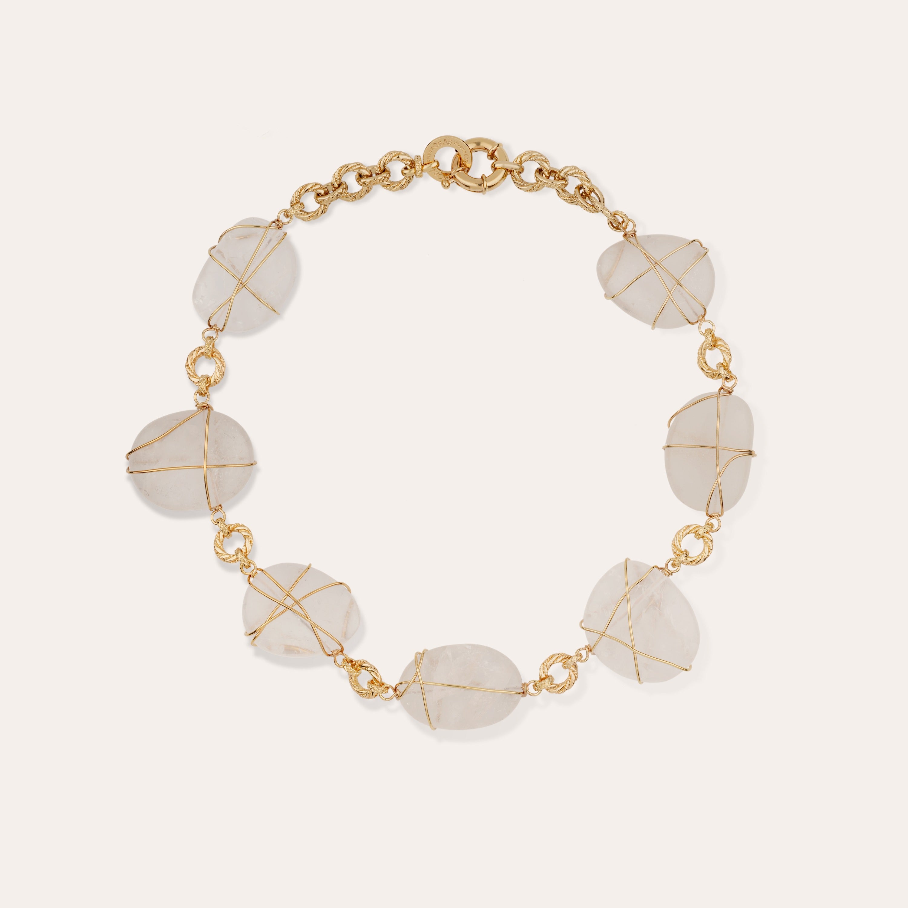 gas-bijoux-collier-rainbow-multi-grand-mod-le-cristal-de-roche-cha-ne-dor-e-l-or image 1