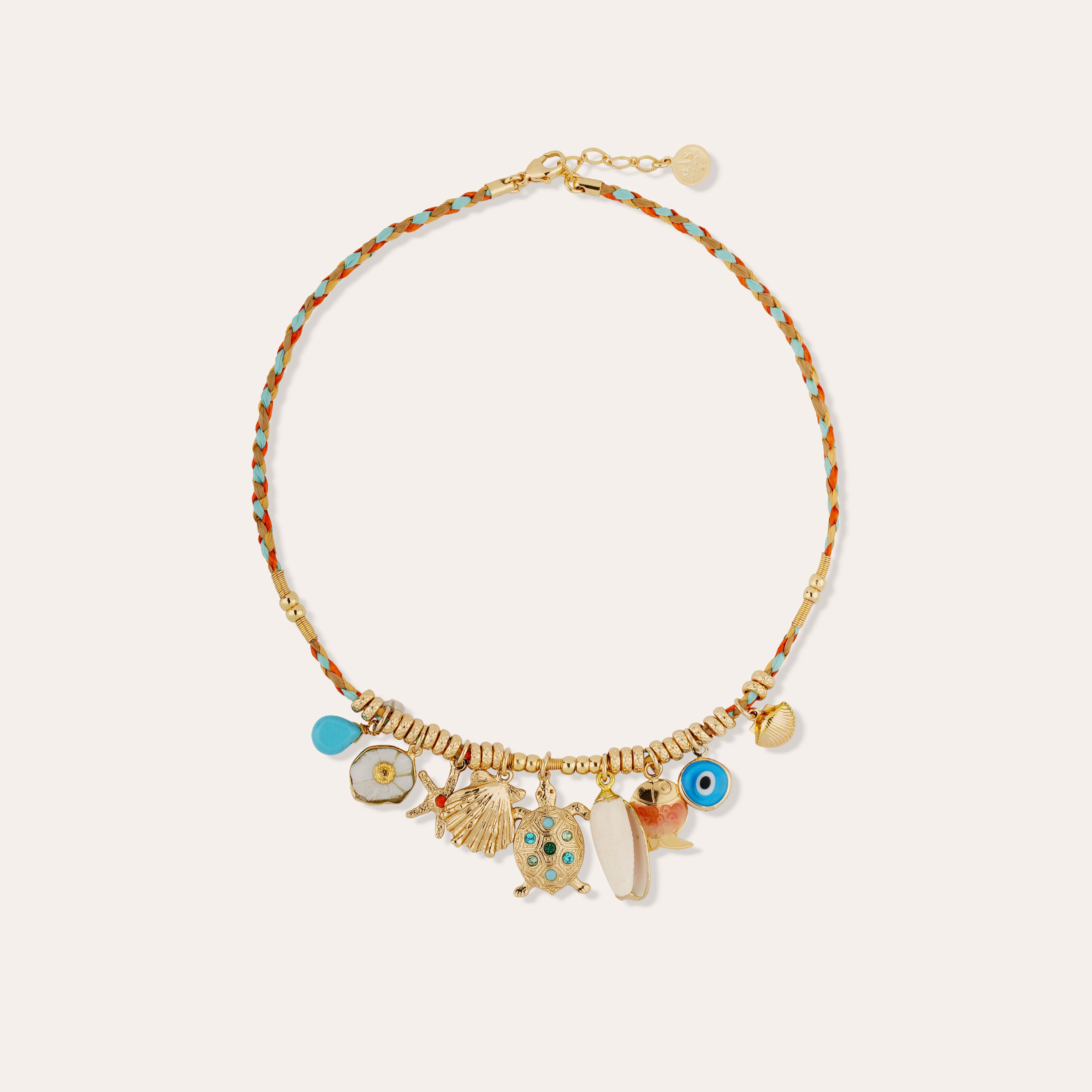 gas-bijoux-bellagio-collier-ras-de-cou-dor-tressage-de-raphia-et-charms-marin-lo image 1