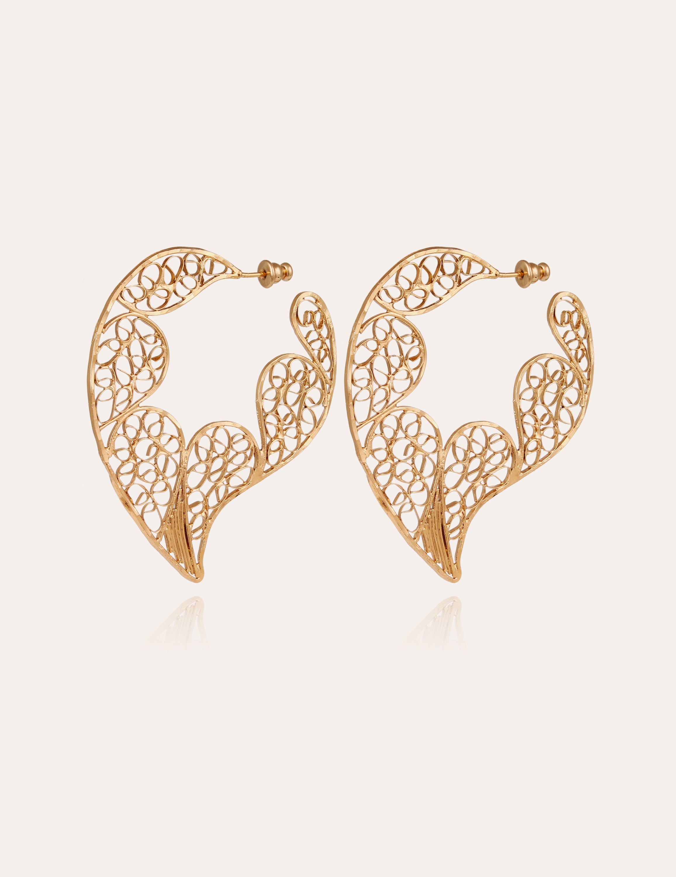 gas-bijoux-boucles-d-oreilles-paule-dor-es-l-or-fin-filigrane-martel-fait-main-i image 1