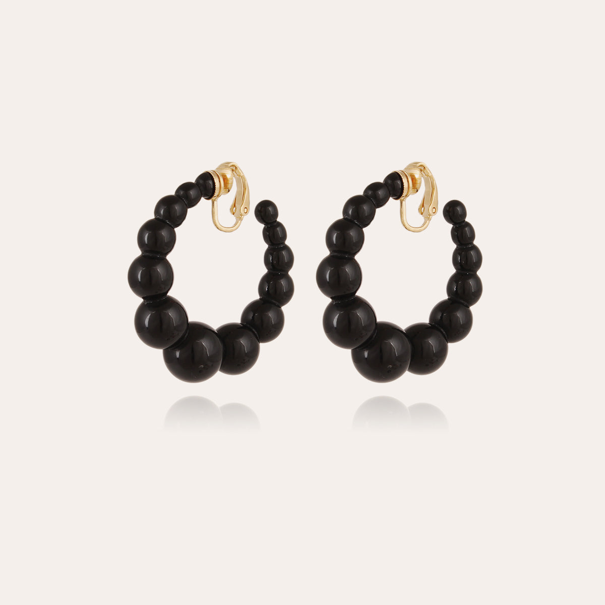 gas-bijoux-boucles-d-oreilles-cr-oles-andy-petit-mod-le-ac-tate-noir-dor-es-l-or image 2