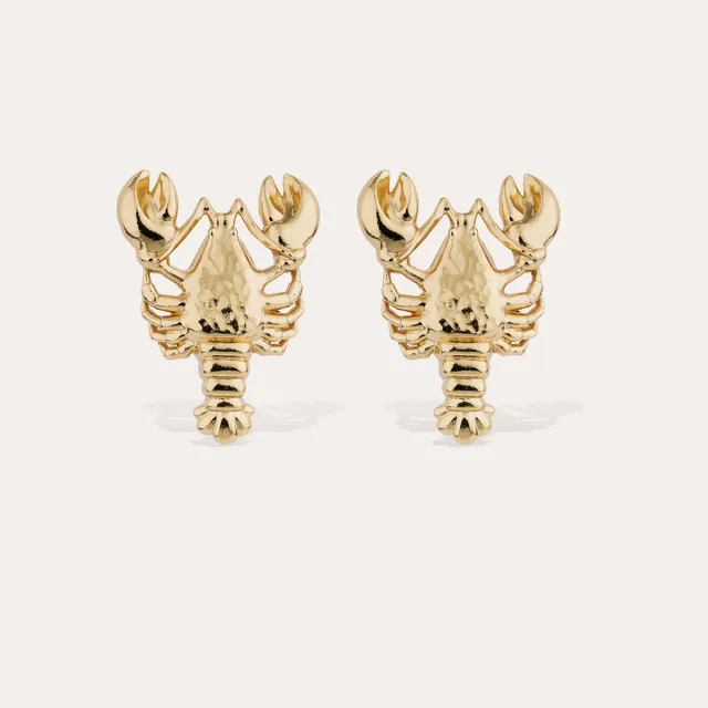 gas-bijoux-boucles-d-oreilles-puce-homarea-dor-es-homard-sculpt-martel-la-main image 1