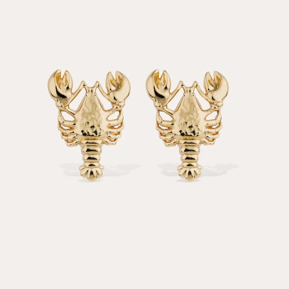 gas-bijoux-boucles-d-oreilles-puce-homarea-dor-es-homard-sculpt-martel-la-main image 1