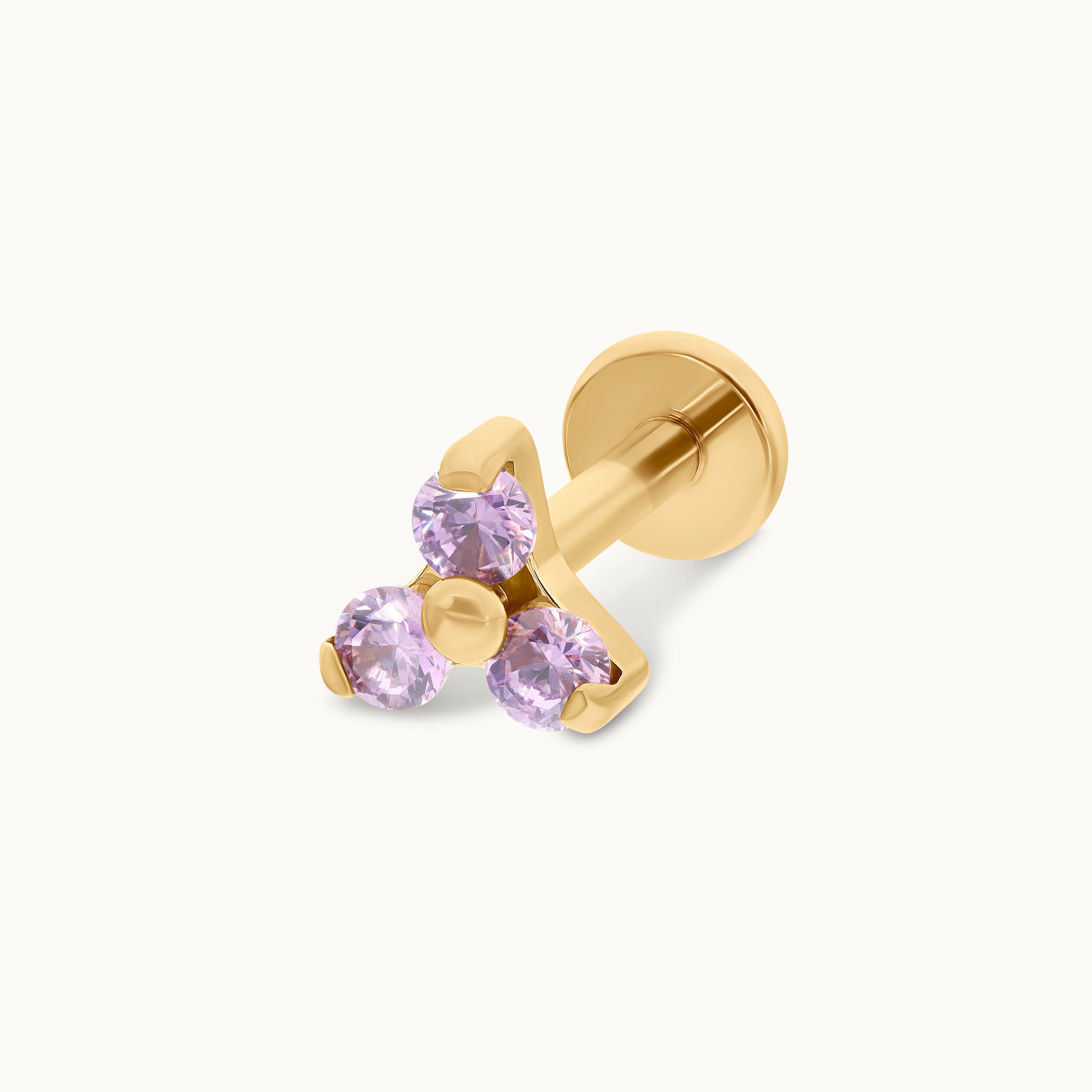 obsidian-piercing-trinity-basta-cosi-labret-titane-3-zircons-fuchsia-mauve-ou-or image 3