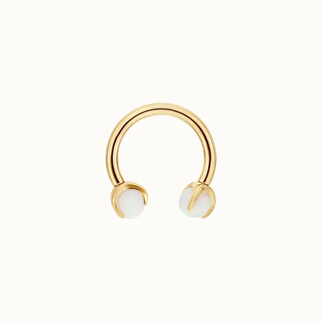 obsidian-piercing-fer-cheval-opale-blanche-septum-daith-titane image 1