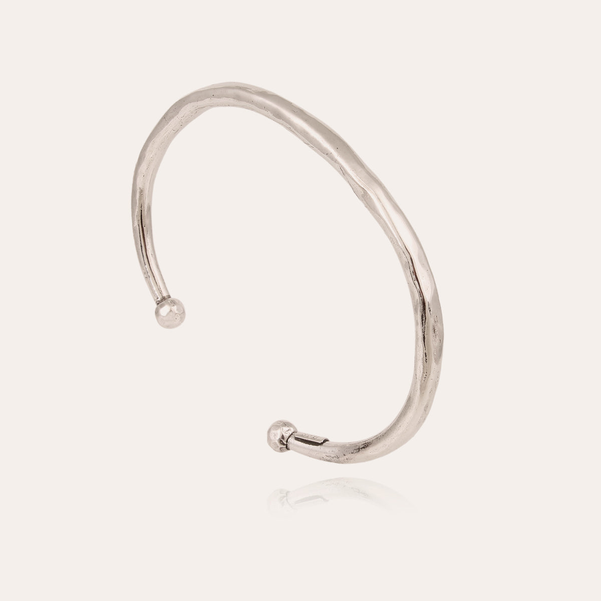 gas-bijoux-bracelet-lino-large-argent-jonc-martel-taille-ajustable image 4