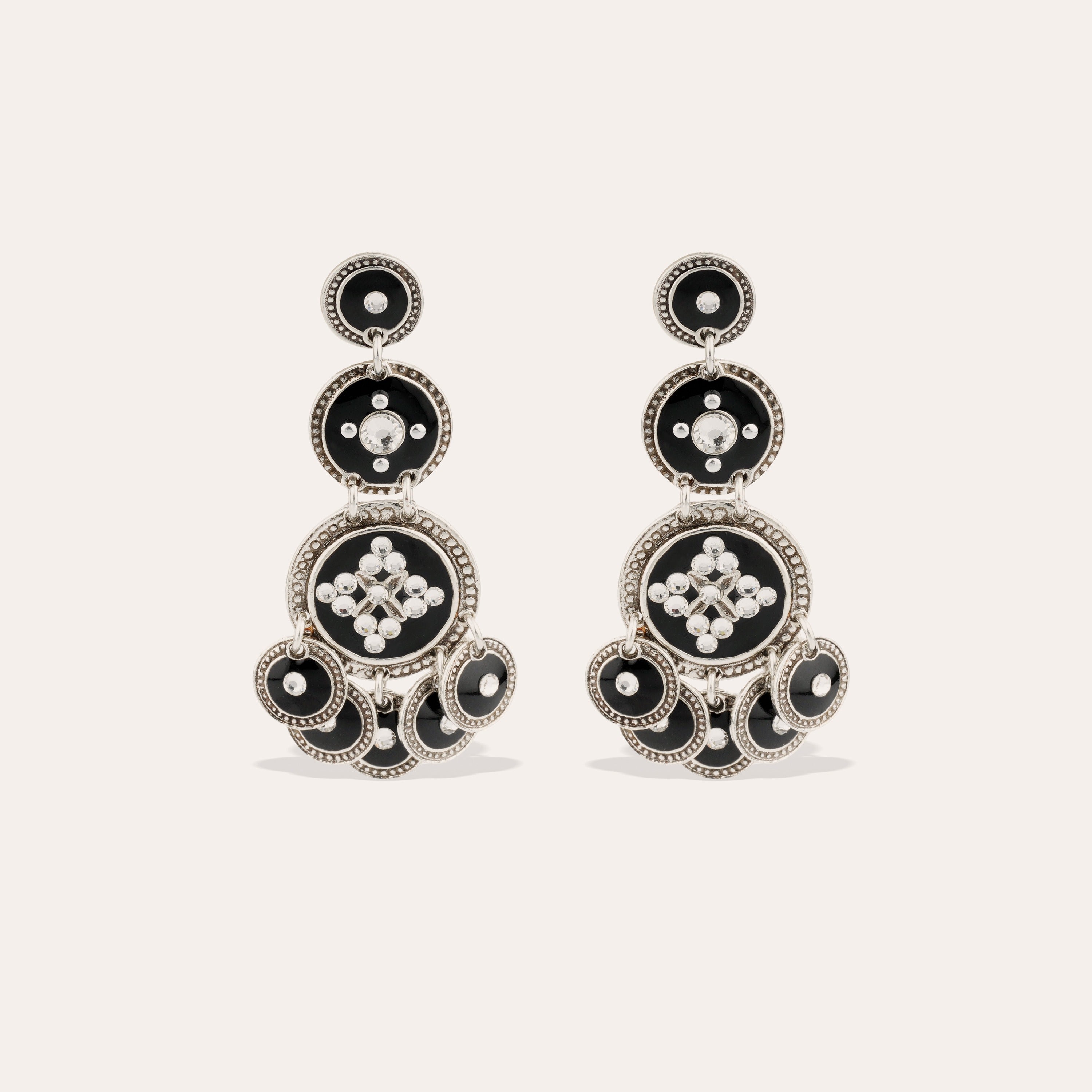 gas-bijoux-sequin-trois-rangs-boucles-d-oreilles-pendantes-argent-es image 1