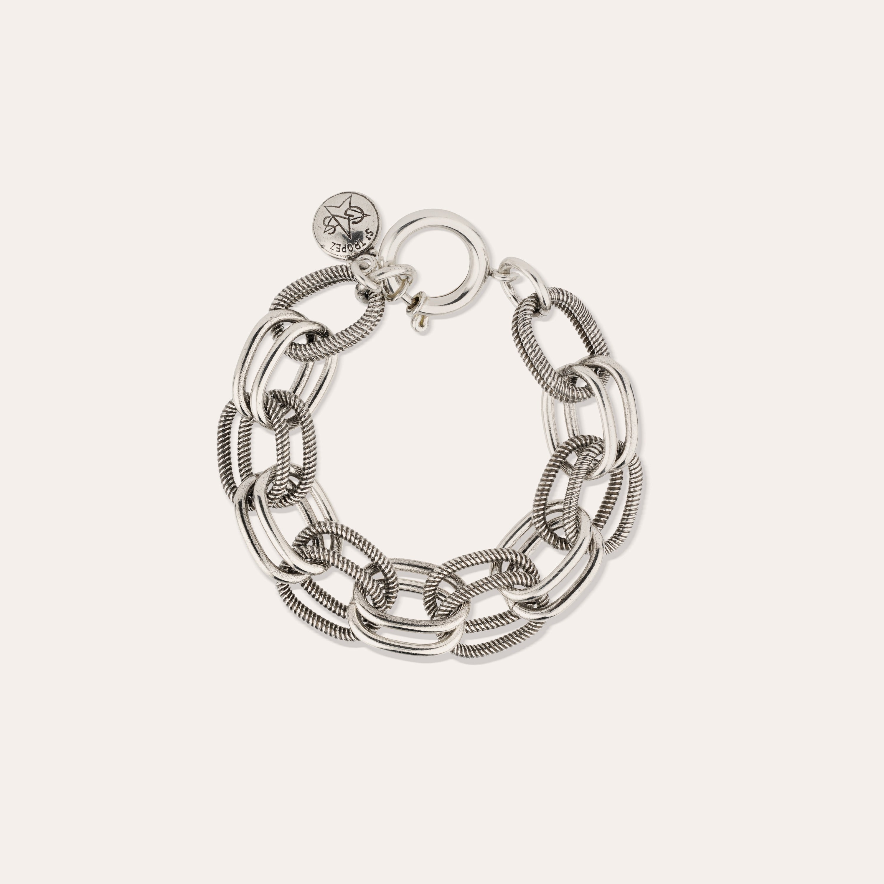 gas-bijoux-bracelet-bell-argent-cha-ne-anneaux-lisses-et-stri-s image 2