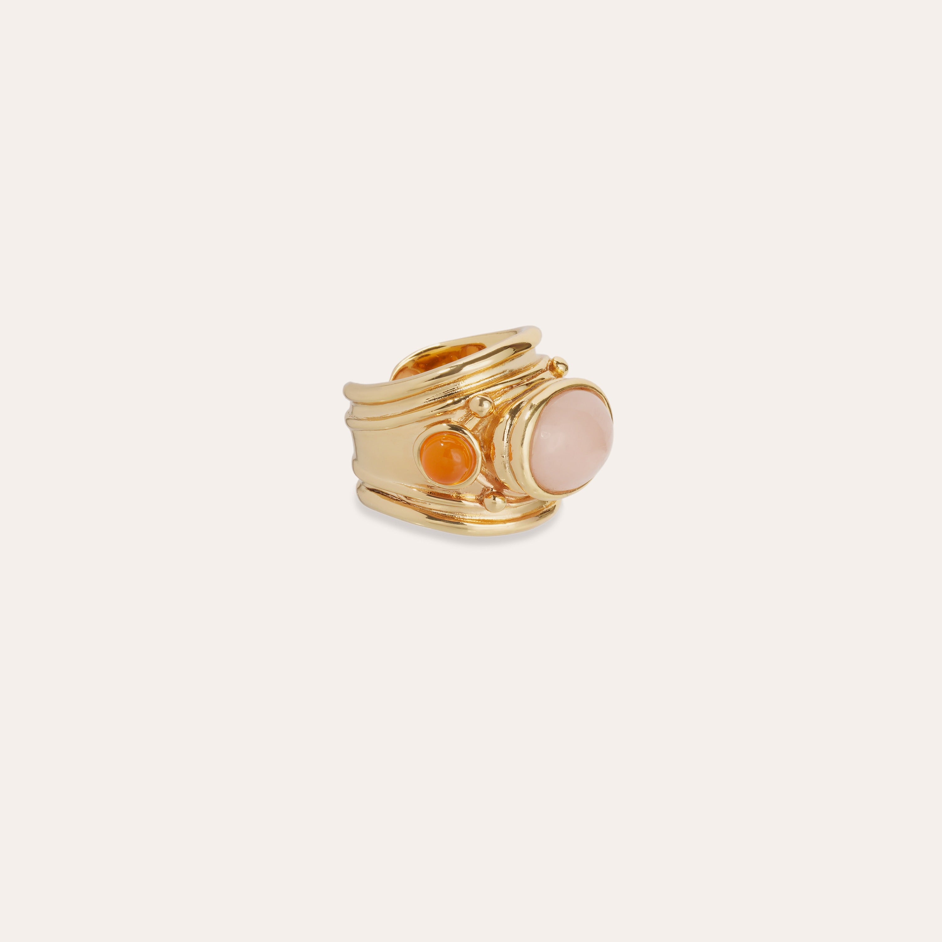 gas-bijoux-simone-bague-dor-e-l-or-fin-quartz-rose-cornaline image 2