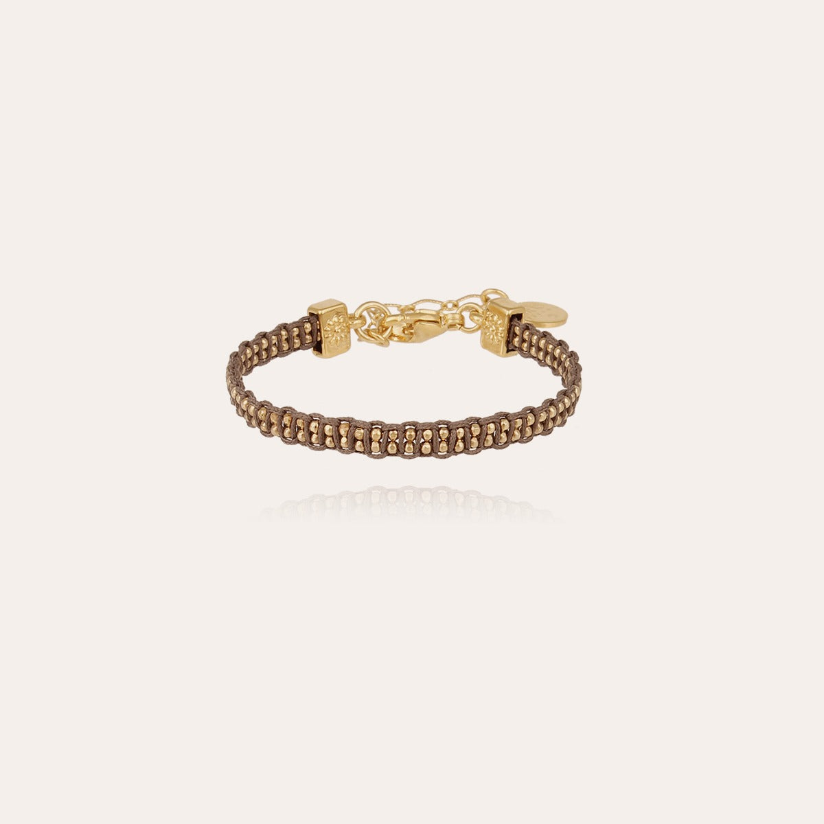 gas-bijoux-bracelet-fever-enfant-cha-ne-boule-dor-e-l-or-fin-sur-tissage-macram- image 1