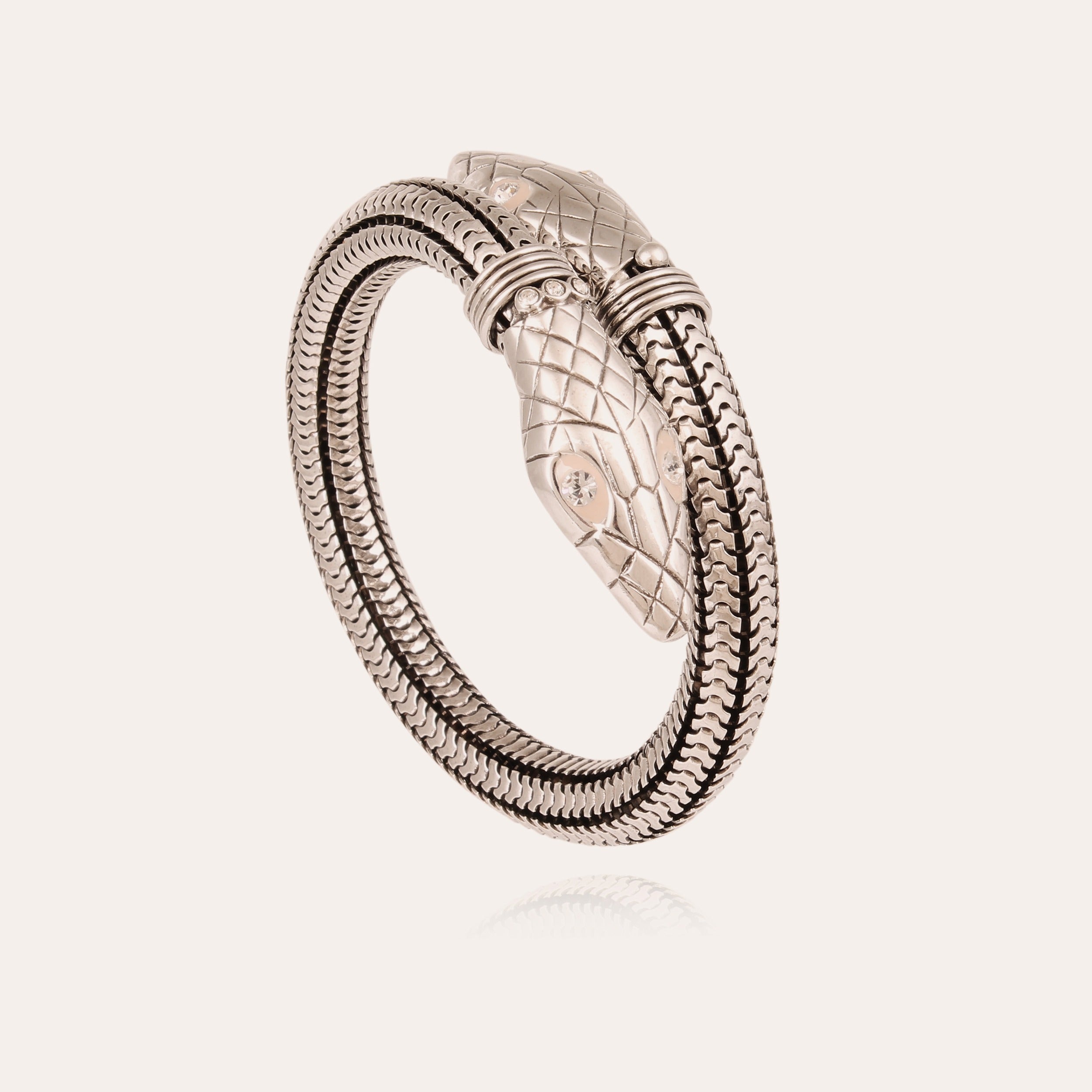gas-bijoux-bracelet-cobra-argent-flexible-t-tes-serpent-strass image 3