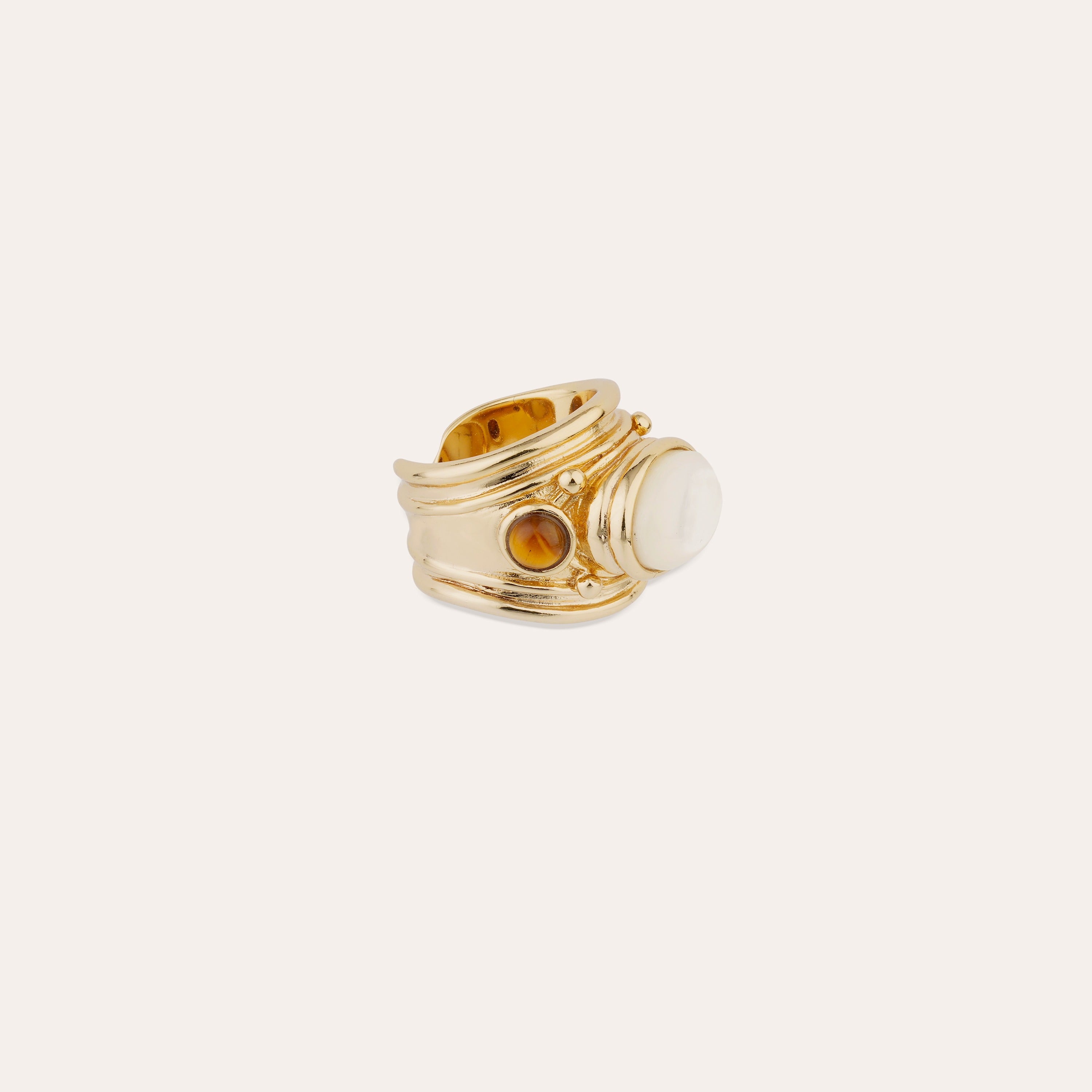 gas-bijoux-bague-simone-oeil-de-tigre-nacre-blanche-dor-e-l-or-fin image 2