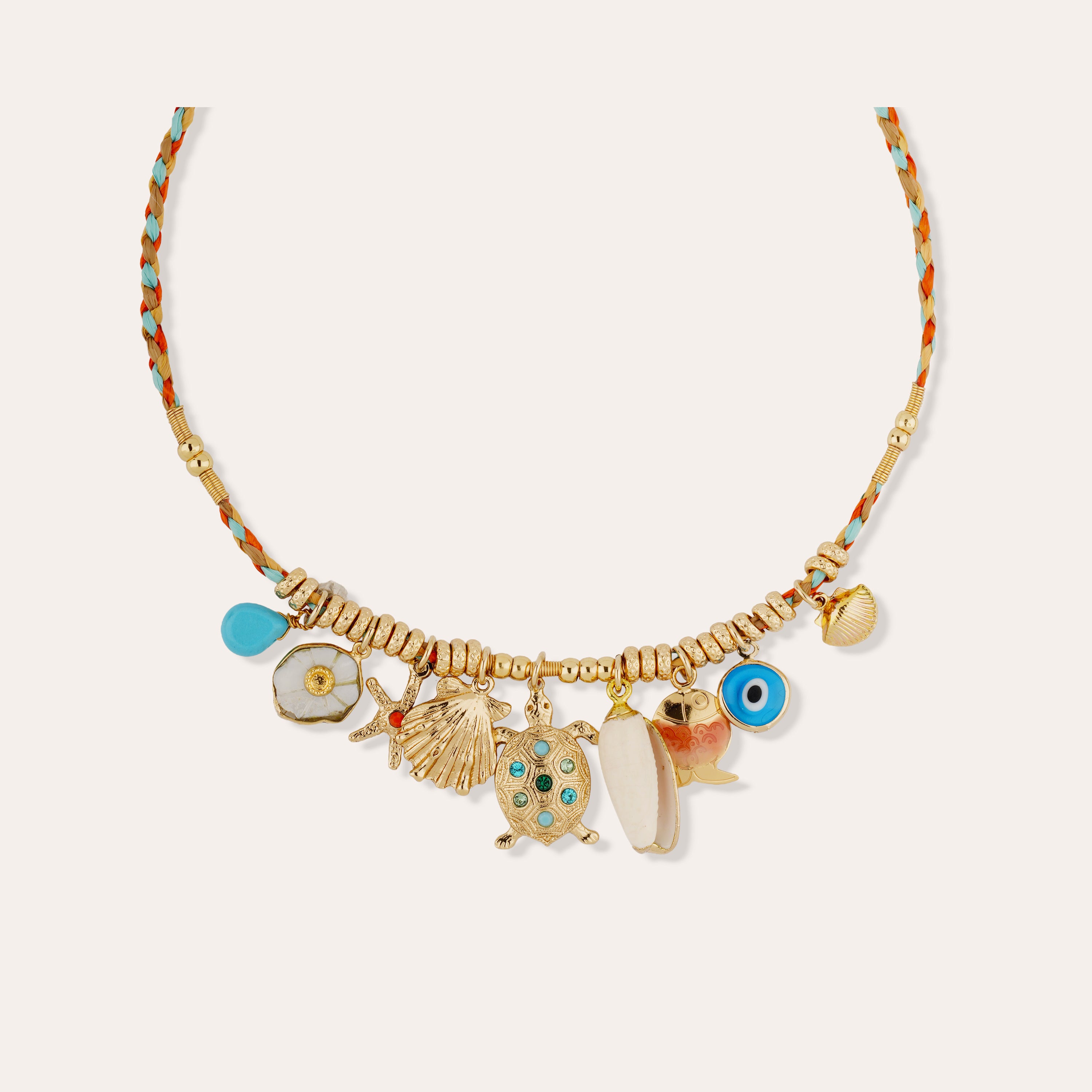 gas-bijoux-bellagio-collier-ras-de-cou-dor-tressage-de-raphia-et-charms-marin-lo image 3