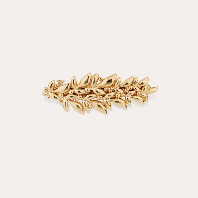 gas-bijoux-barrette-olea-dor-e-l-or-fin-design-ajour-feuille-d-olivier image 1