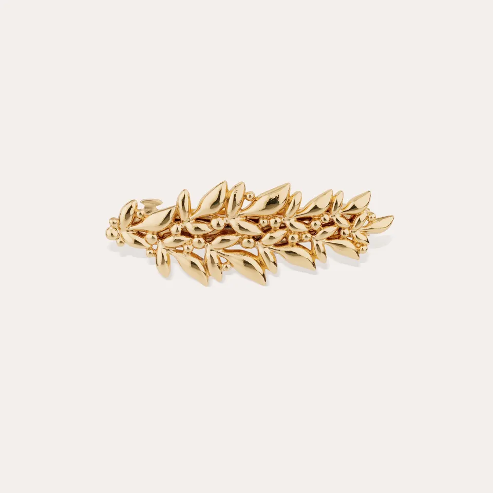 gas-bijoux-barrette-olea-dor-e-l-or-fin-design-ajour-feuille-d-olivier image 1