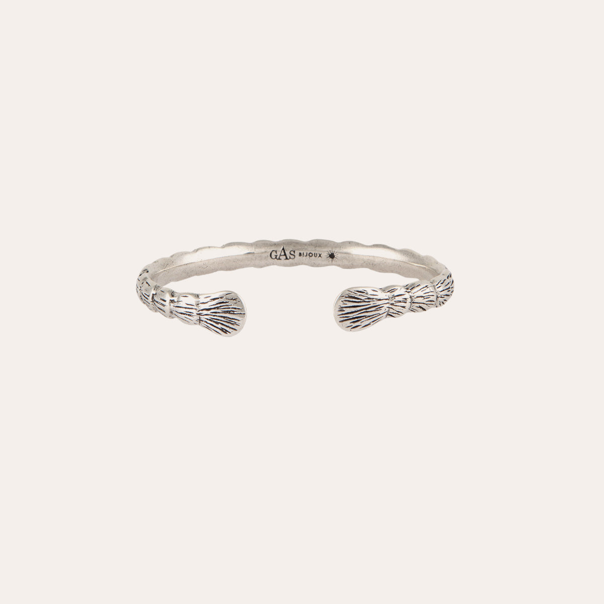 gas-bijoux-liane-bracelet-jonc-argent-martel-la-main-taille-ajustable image 3