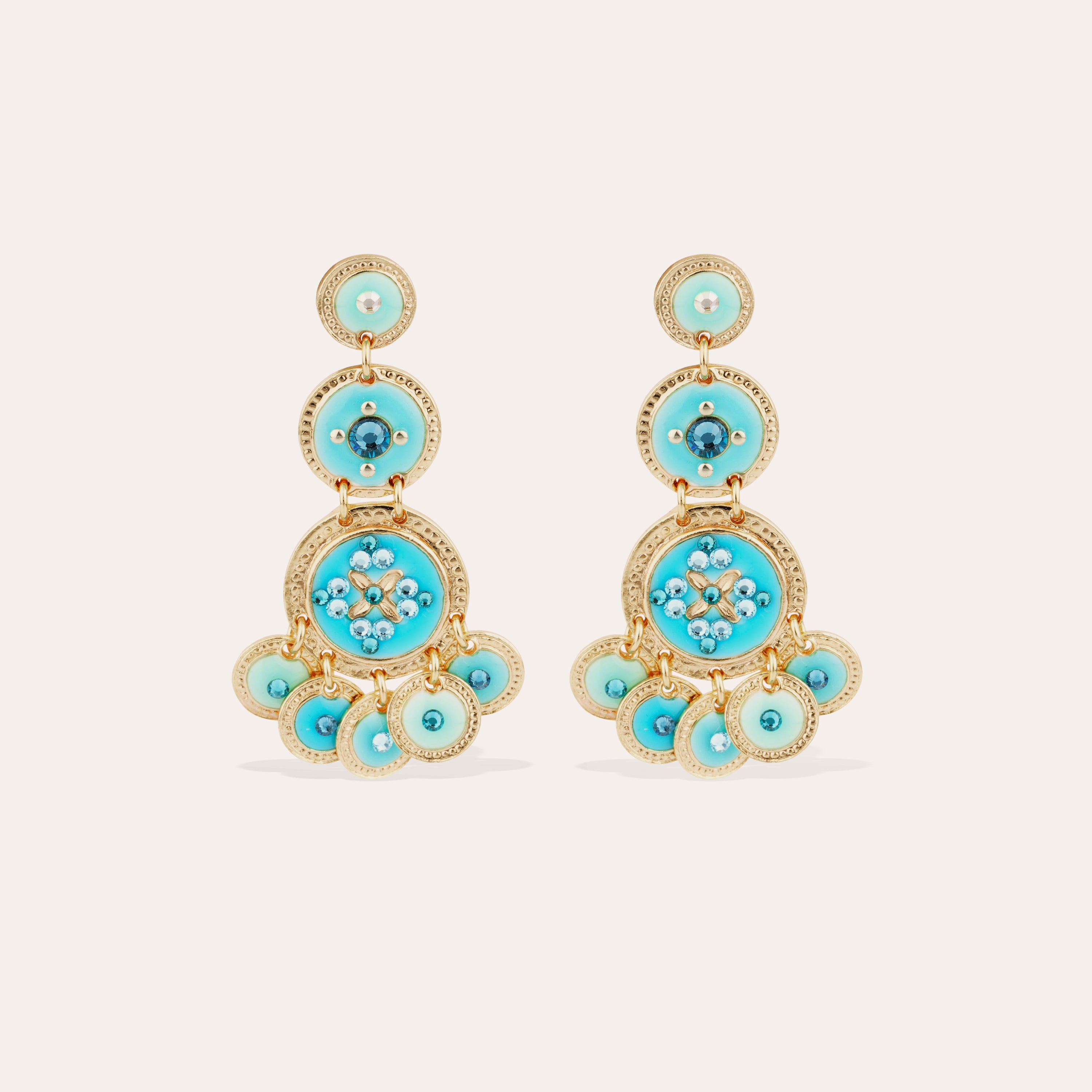 gas-bijoux-boucles-d-oreilles-sequin-trois-rangs-dor-es-or-fin-mail-strass image 1