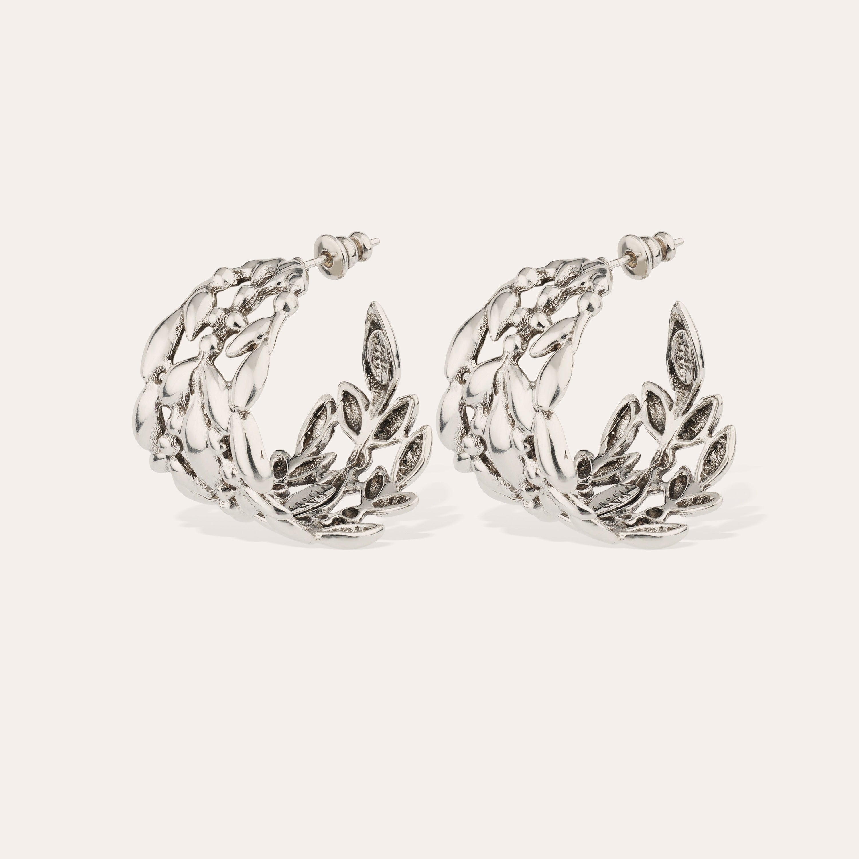 gas-bijoux-olea-boucles-d-oreilles-cr-oles-petit-mod-le-argent-es-feuille-d-oliv image 1