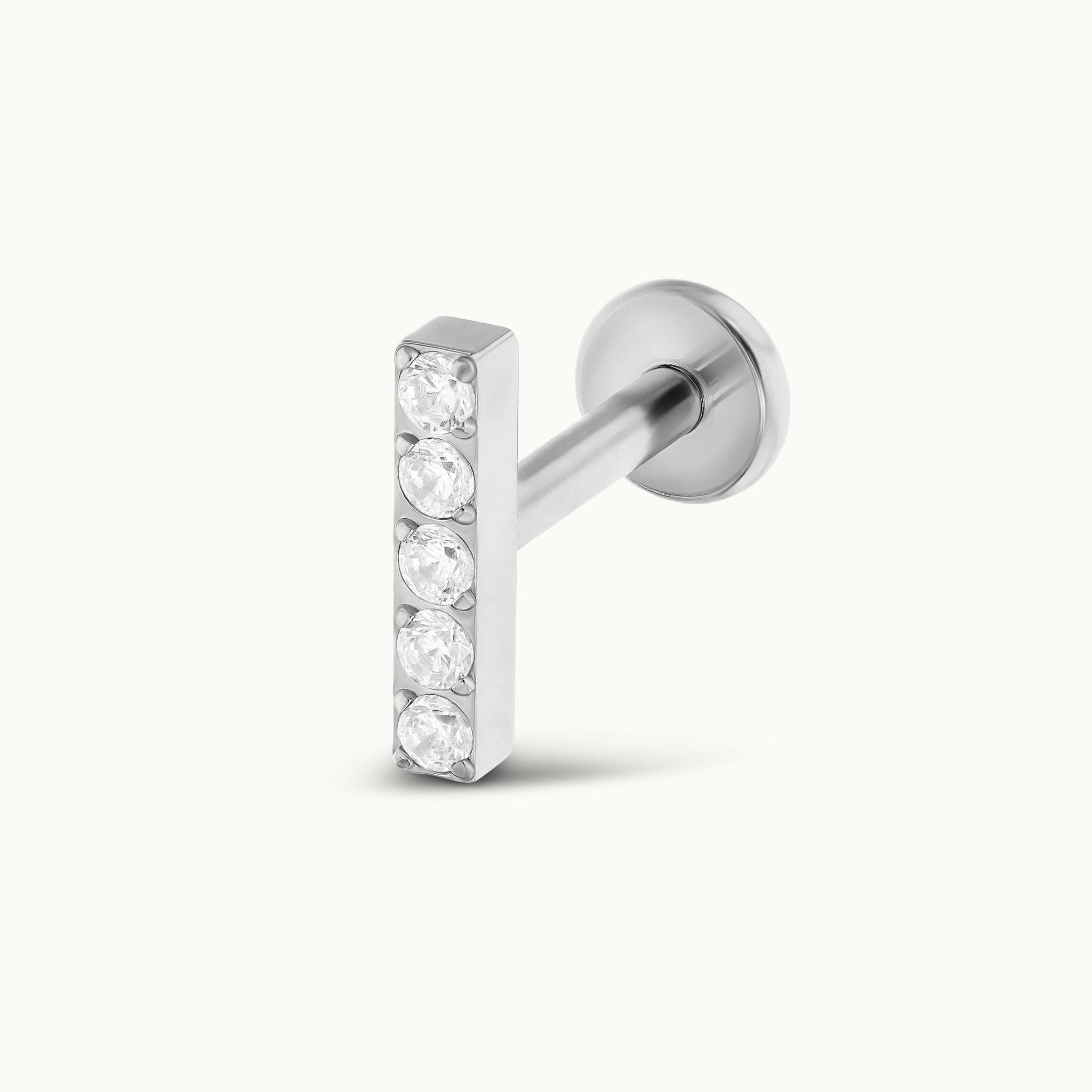 obsidian-piercing-lingot-zircon-xl-piercing-vertical-5-zircons-en-titane-astm-f1 image 2