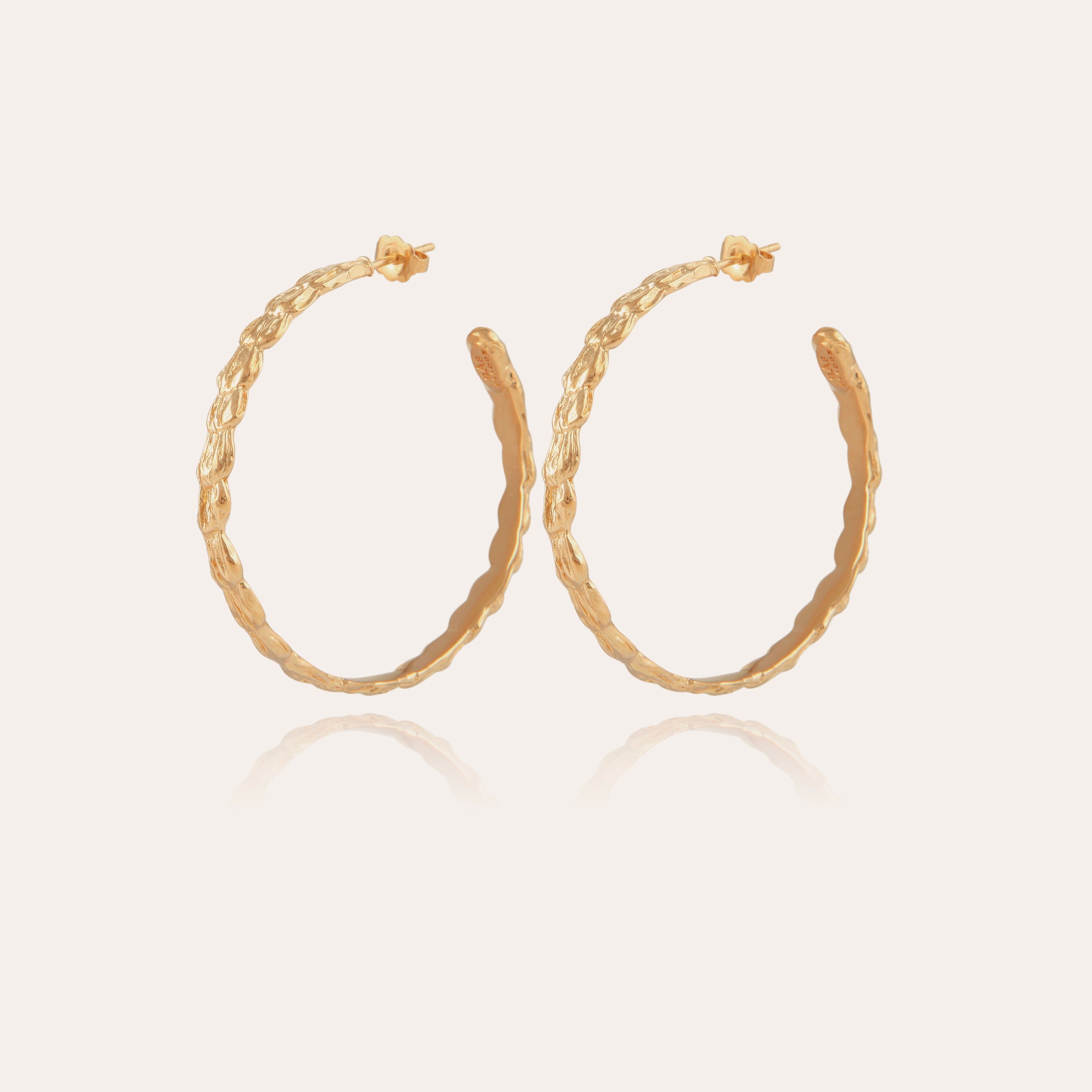 gas-bijoux-boucles-d-oreilles-cr-oles-liane-dor-es-l-or-fin-grav-es image 1