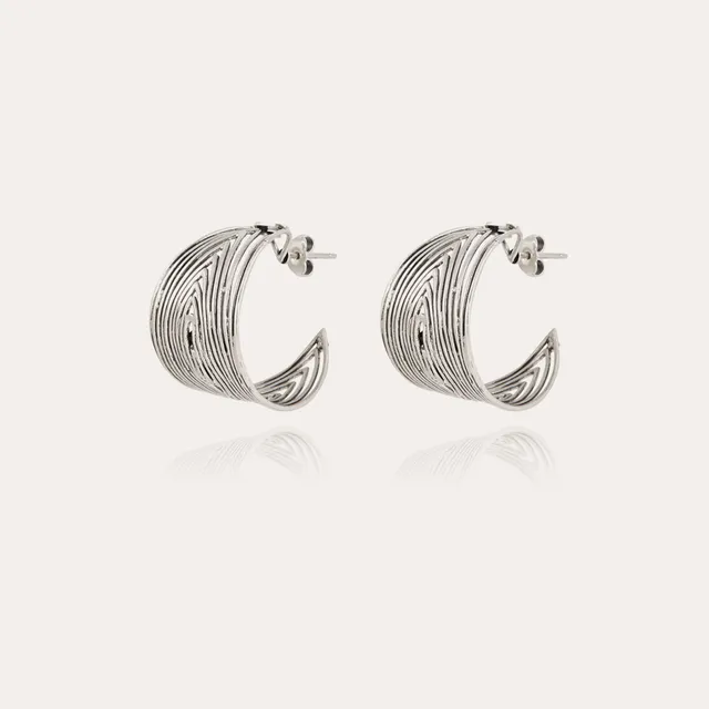 gas-bijoux-wave-boucles-d-oreilles-cr-oles-argent-es-martel-es-la-main image 1