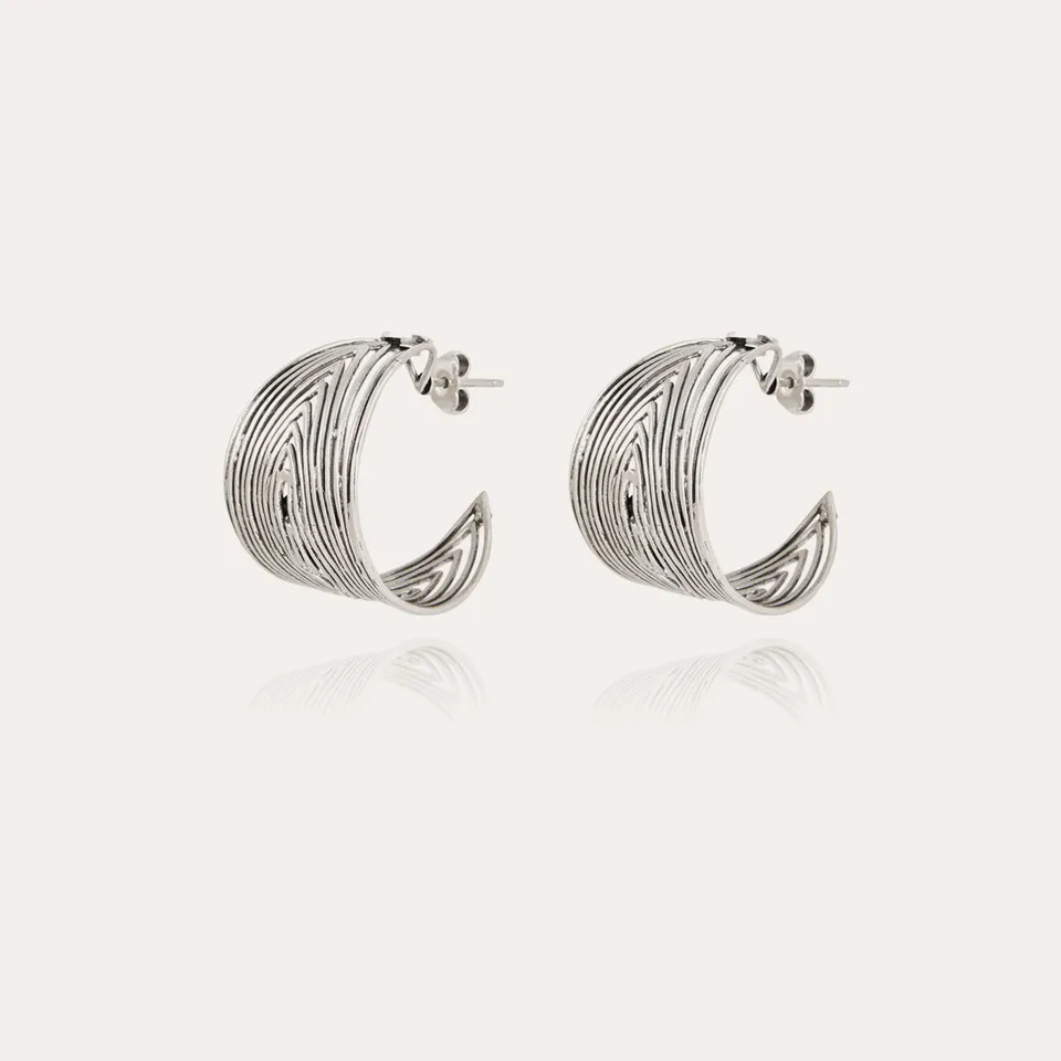 gas-bijoux-wave-boucles-d-oreilles-cr-oles-argent-es-martel-es-la-main image 1