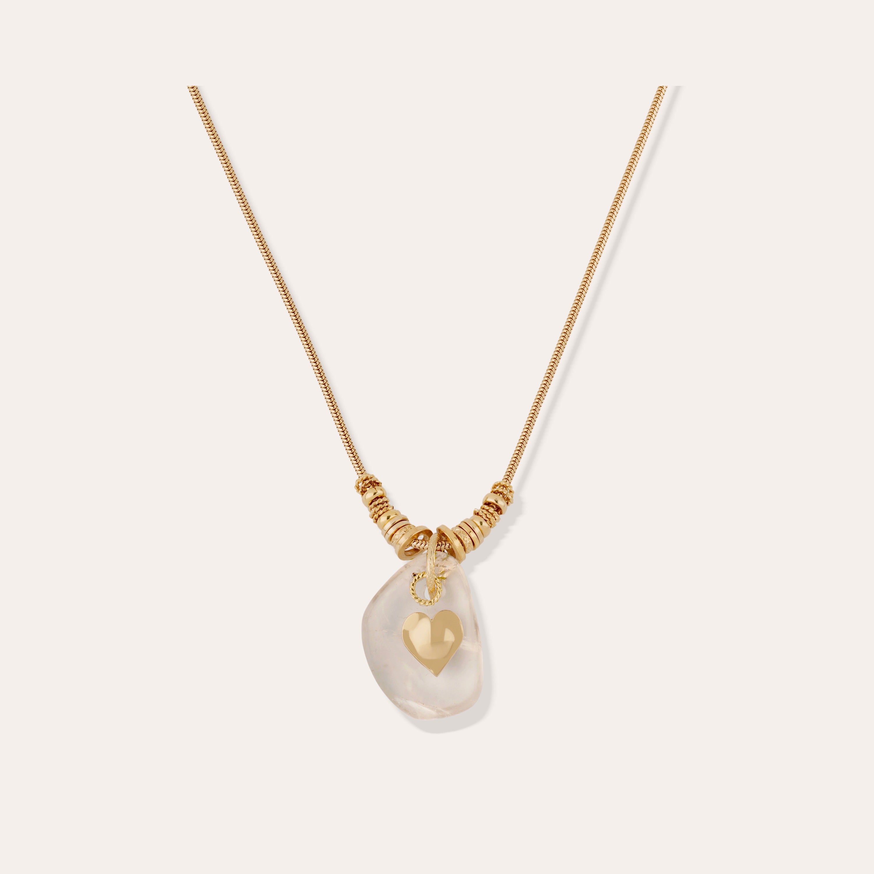 gas-bijoux-galet-collier-dor-pendentif-cristal-de-roche image 1