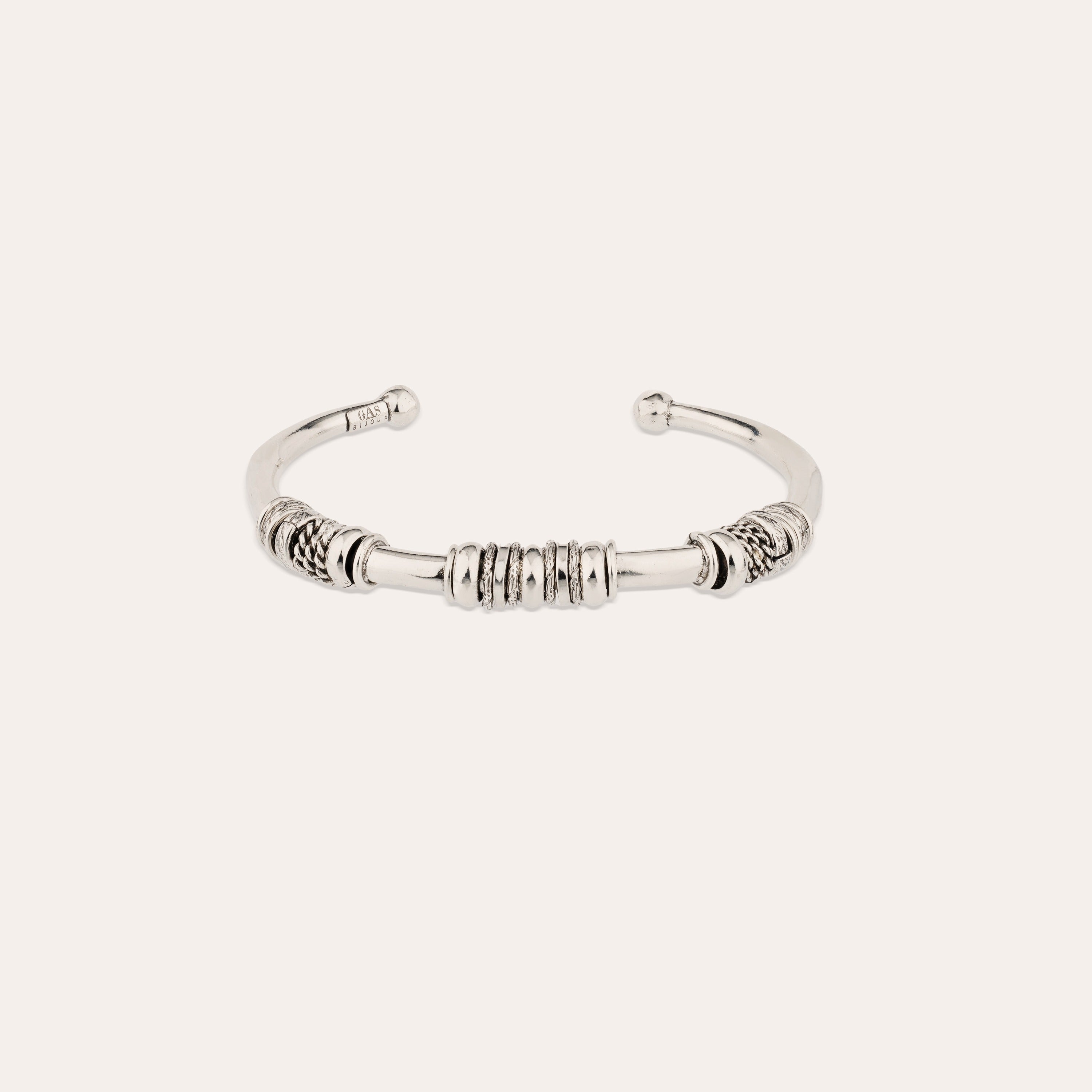 gas-bijoux-bracelet-jonc-maranzana-large-argent-anneaux-vintage-ajustable image 1