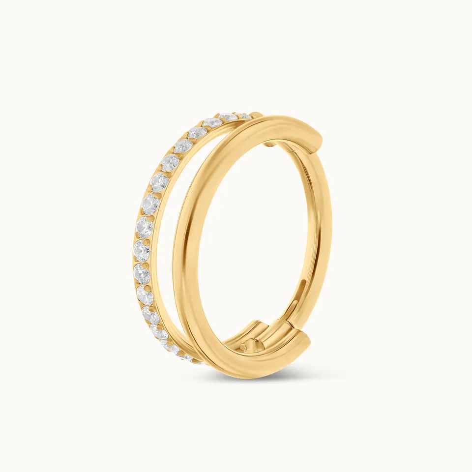 obsidian-piercing-nekkar-clicker-anneau-titane-pvd-gold-double-rang-zircons-h-li image 1