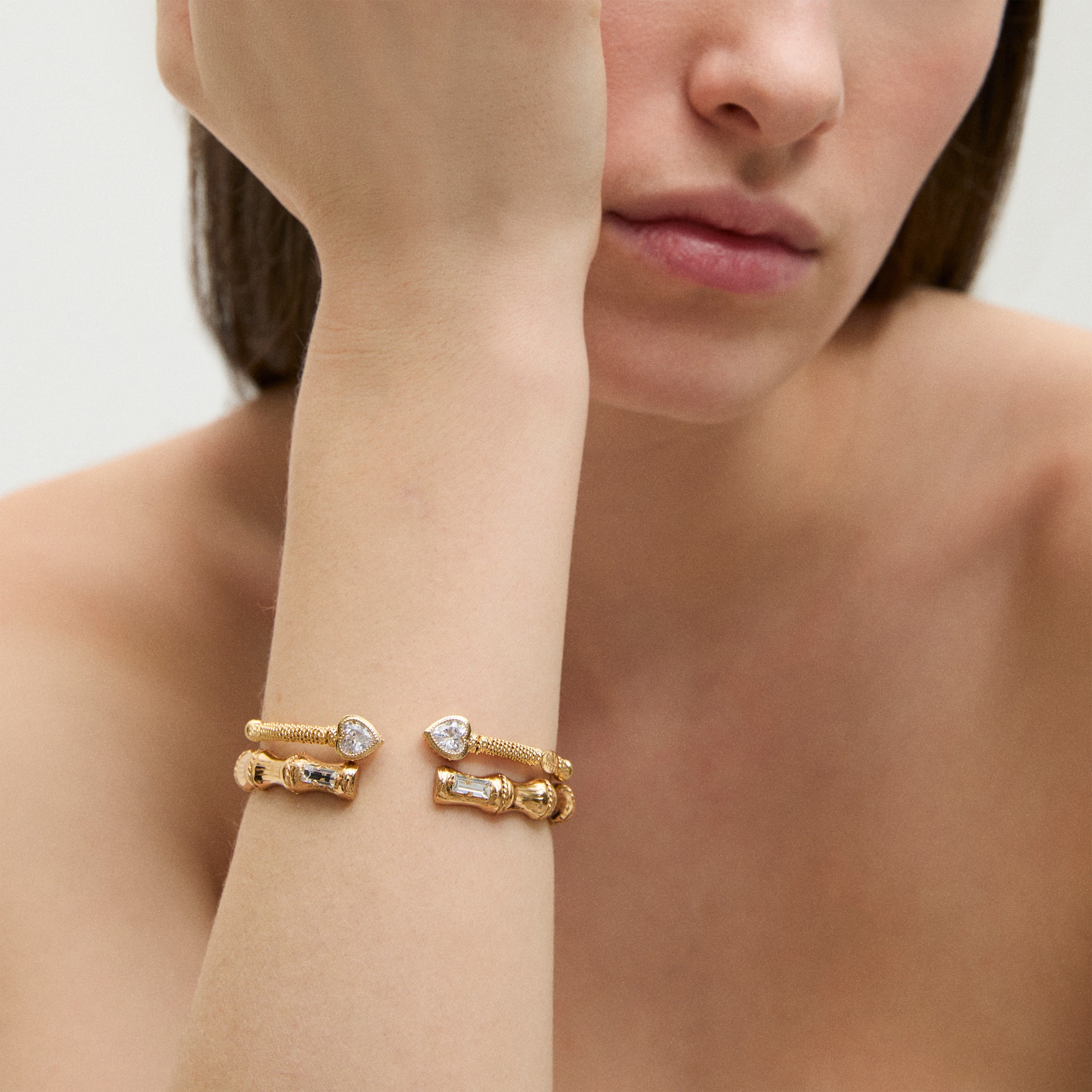 gas-bijoux-bracelet-jonc-duality-amore-strass-dor-jonc-dor-l-or-fin-c-urs-grav-s image 2