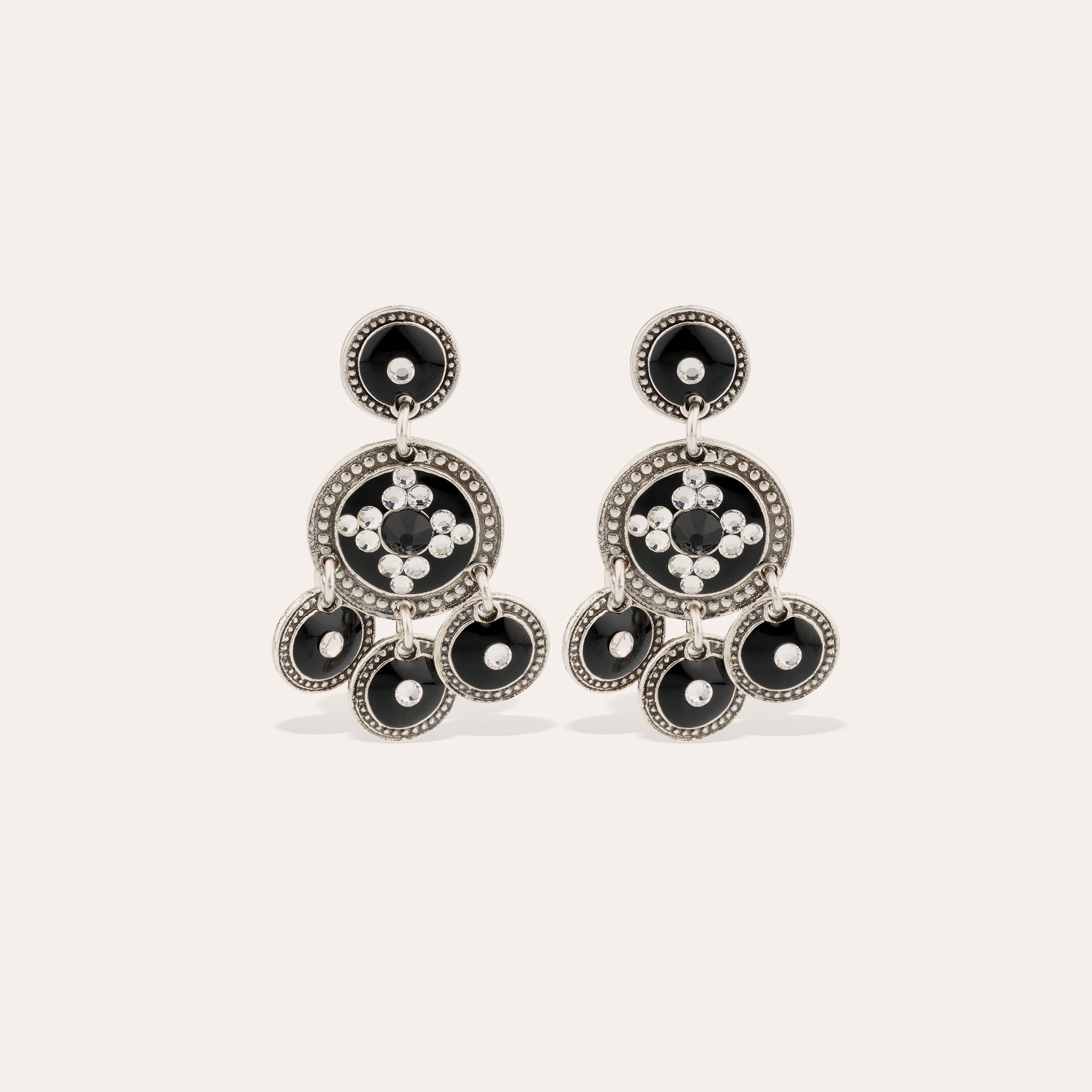 gas-bijoux-boucles-d-oreilles-sequin-deux-rangs-argent-es-mail-et-strass-faits-m image 1