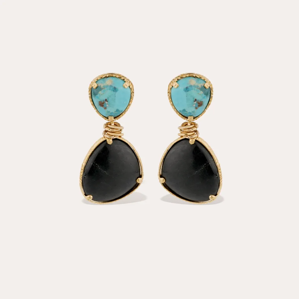 gas-bijoux-silia-turquoise-basalte-noire-boucles-d-oreilles-pierres-dor-es image 1