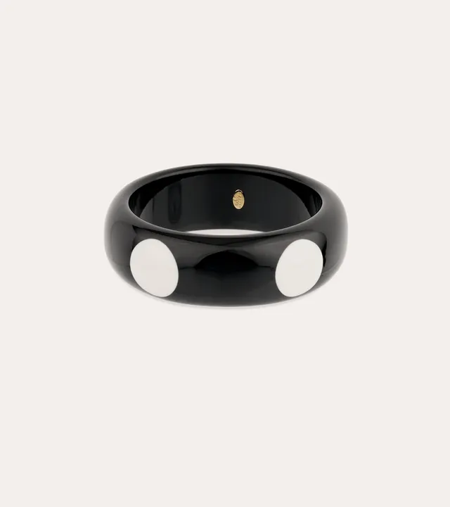 gas-bijoux-bracelet-cocci-ac-tate-noir-blanc-jonc-pois image 1