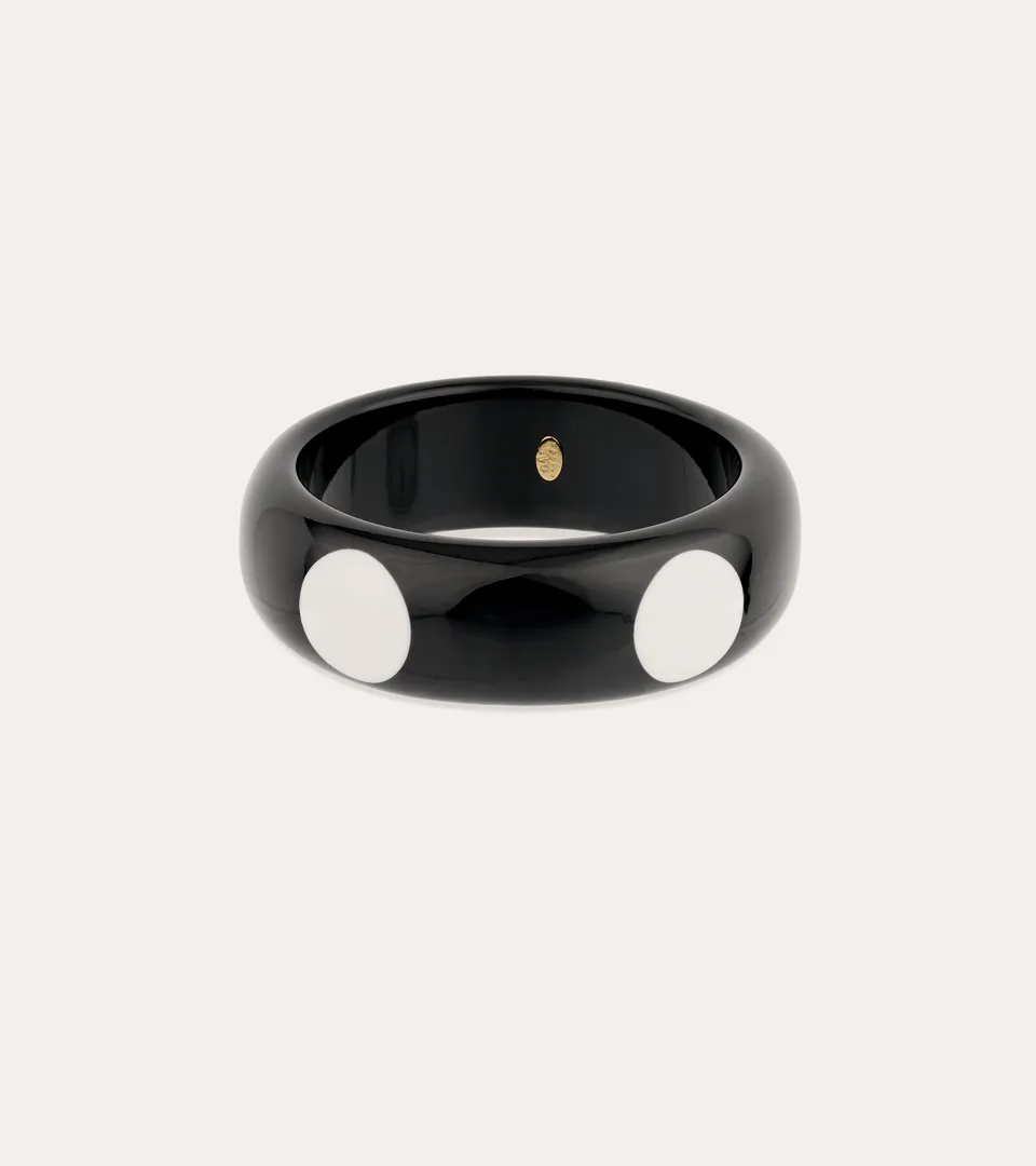 gas-bijoux-bracelet-cocci-ac-tate-noir-blanc-jonc-pois image 1