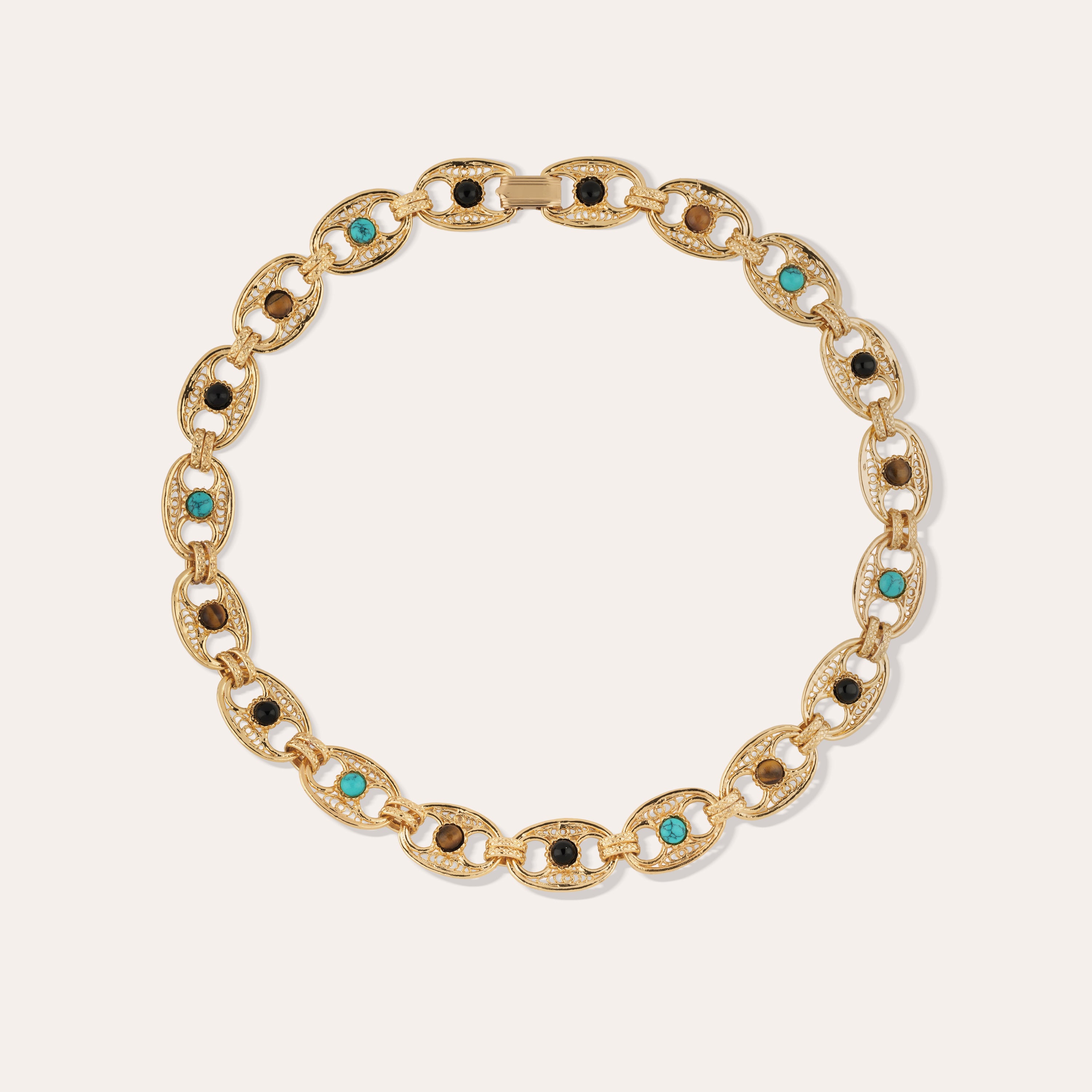 gas-bijoux-collier-carthage-turquoise-oeil-de-tigre-et-onyx-noir-dor image 1