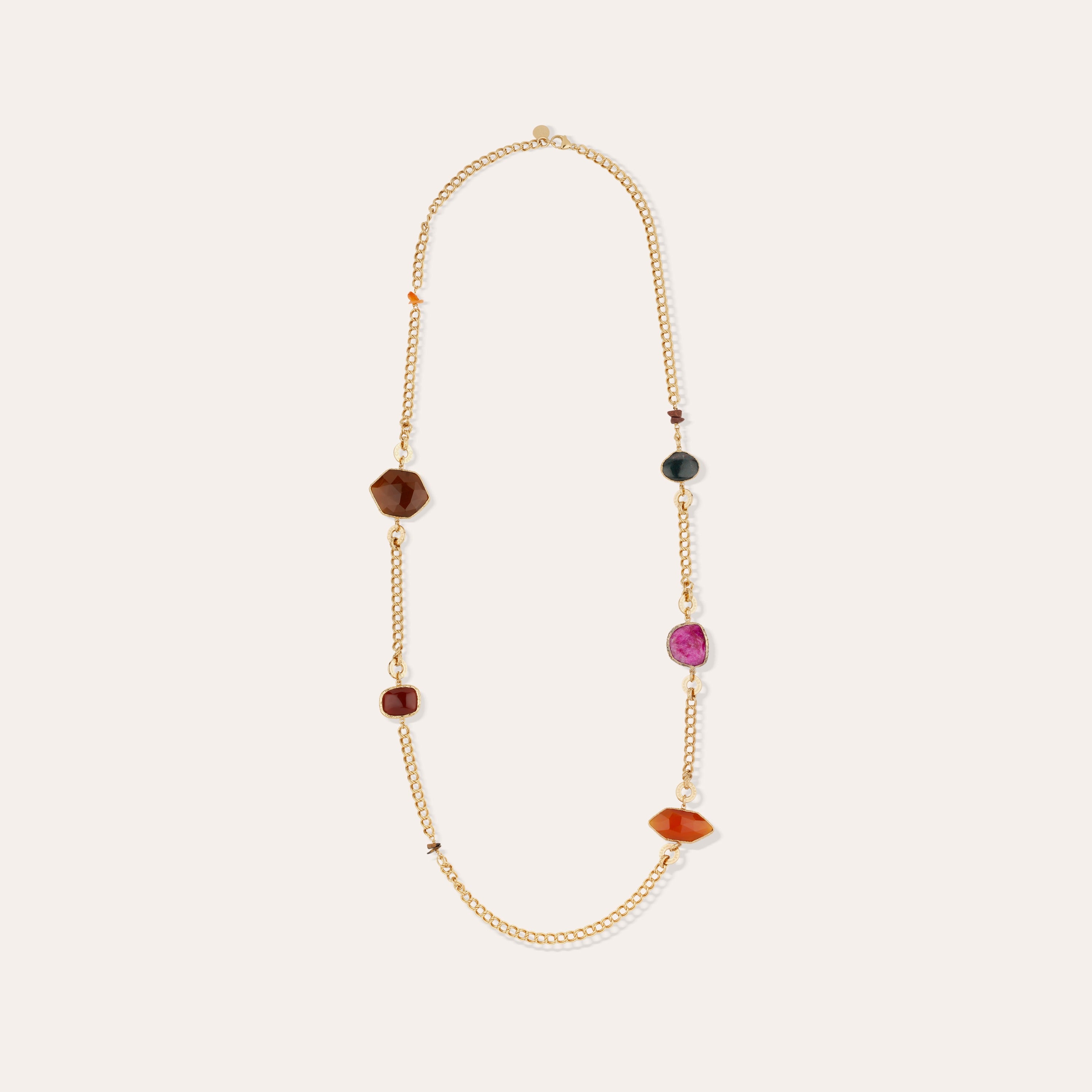 gas-bijoux-silene-sautoir-dor-cornaline-agate-verte image 3