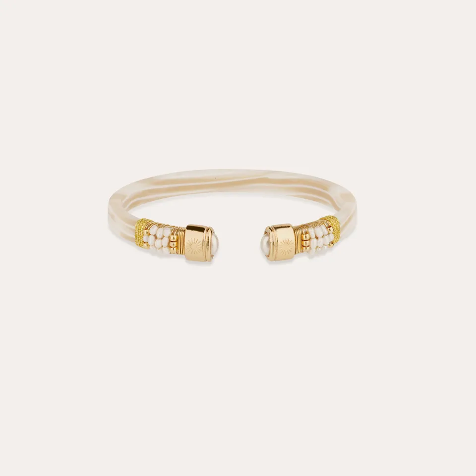 gas-bijoux-sarina-ac-tate-dor-bracelet-jonc-fin-emball-de-tissu-ivoire-avec-cabo image 1