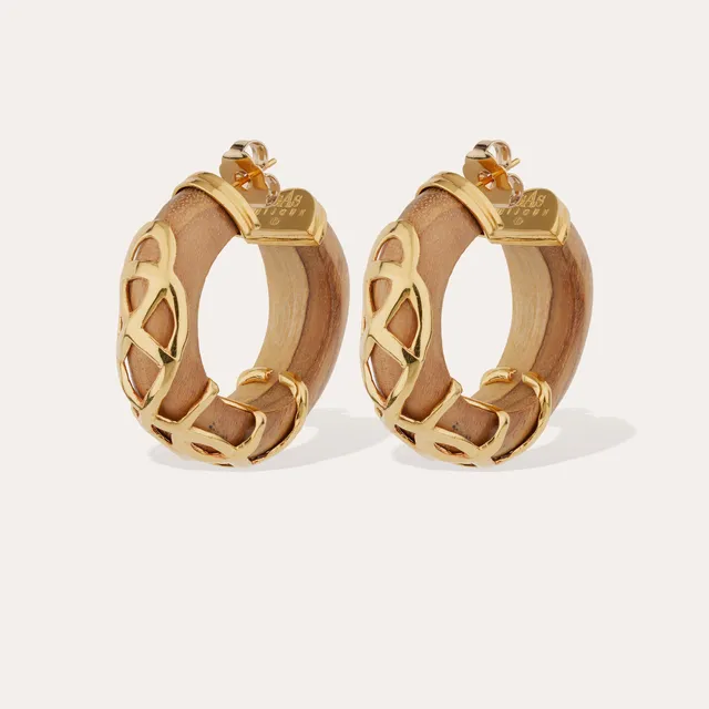 gas-bijoux-boucles-d-oreilles-cr-ole-abalone-bois-dor-l-or-fin image 1