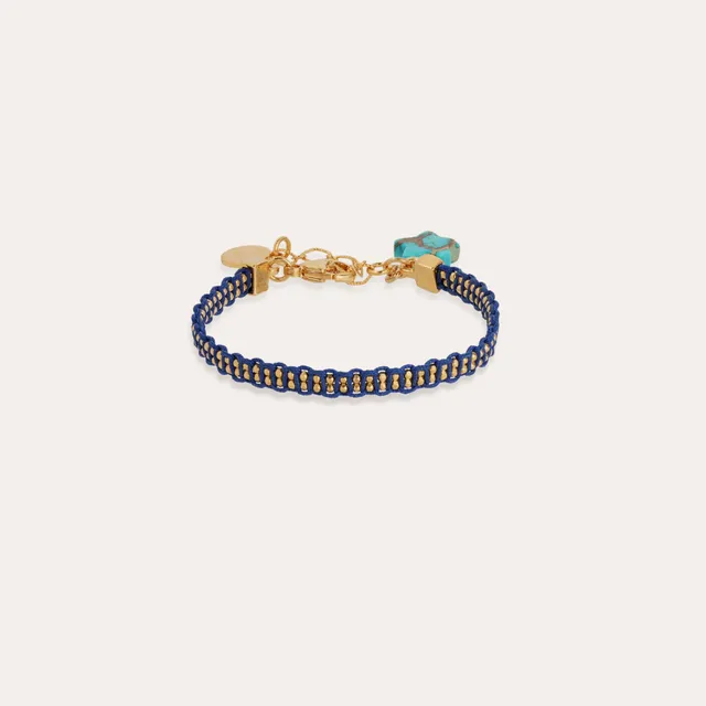 gas-bijoux-bracelet-fever-dor-enfant-cha-ne-boule-sur-tissage-macram-ajustable image 1