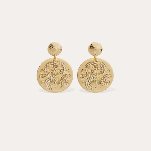 gas-bijoux-boucles-d-oreilles-diva-strass-petit-mod-le-m-daillons-dor-s-l-or-fin image 1