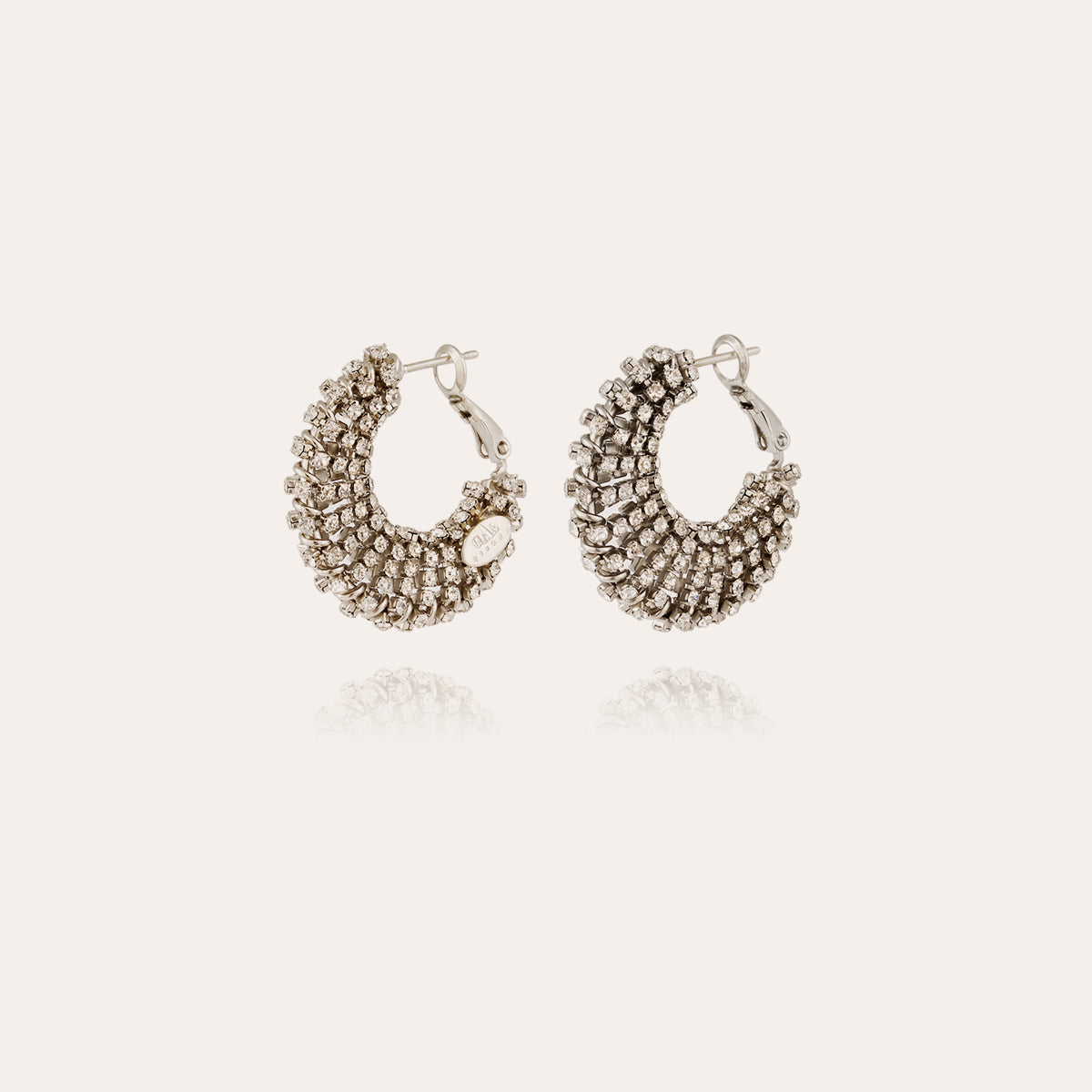 gas-bijoux-boucles-d-oreilles-izzia-strass-petit-mod-le-cr-oles-rhodium-3-cm image 1