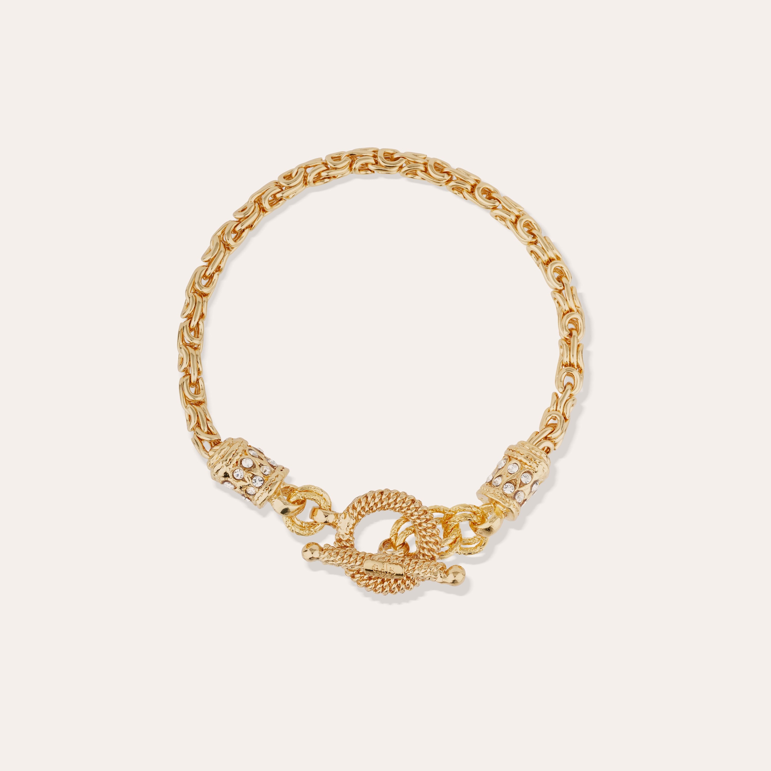 gas-bijoux-maglia-bracelet-cha-ne-dor-l-or-fin-fermoir-strass image 2