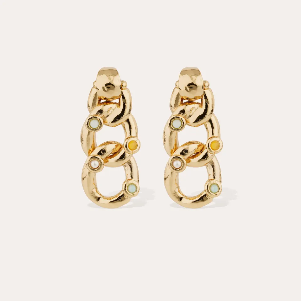 gas-bijoux-boucles-d-oreilles-mitsi-mini-amazonite-calcite-jaune-dor-es-l-or-fin image 1