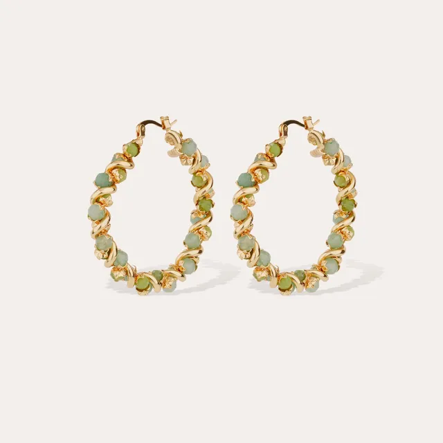 gas-bijoux-boucles-d-oreilles-cr-oles-eurydice-quartz-vert-dor-es-l-or-fin image 1